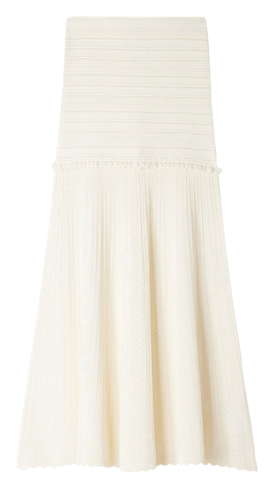 Jupe longue en maille pointelle SANDRO Beige