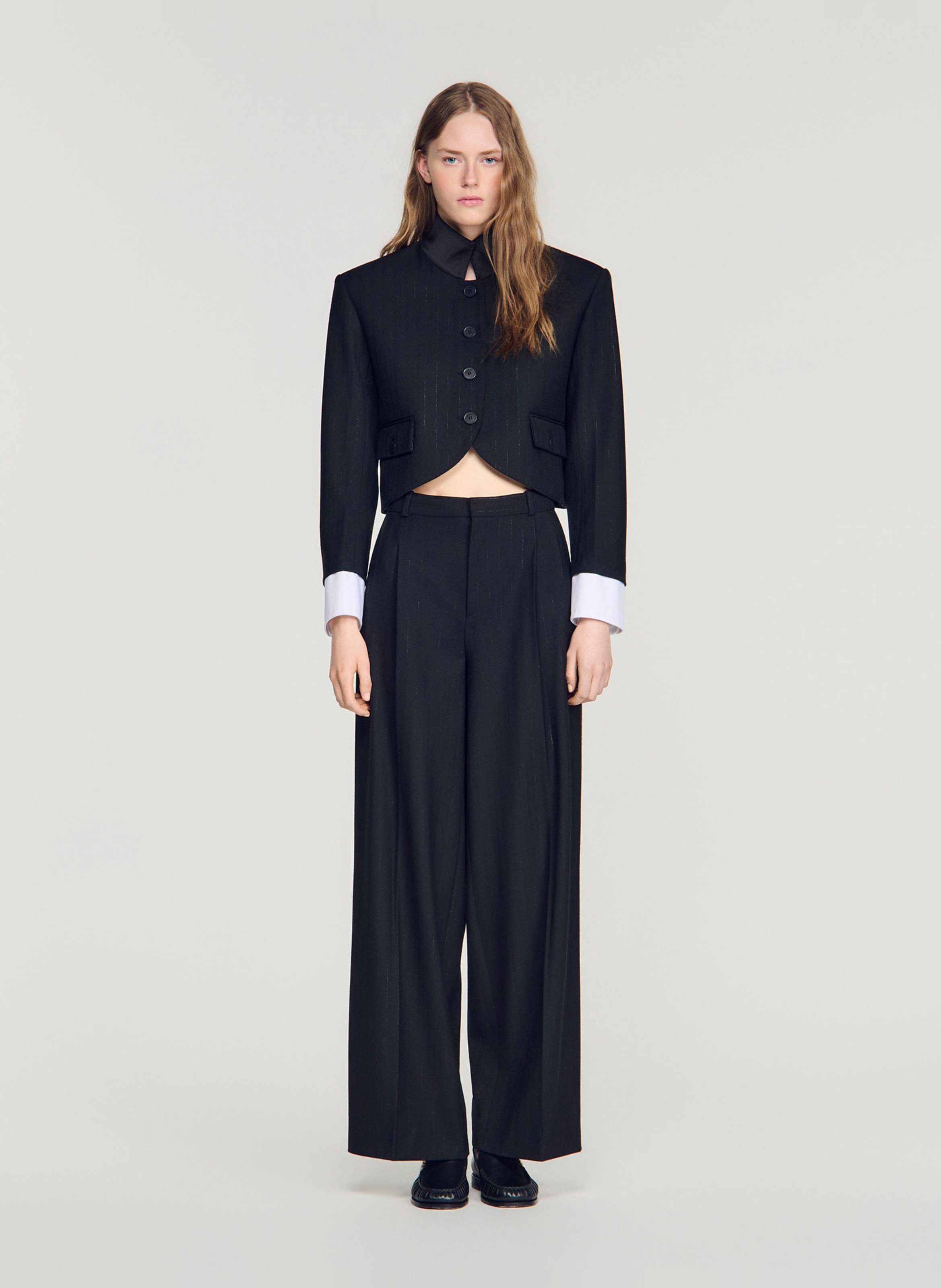 Veste courte droite SANDRO Noir