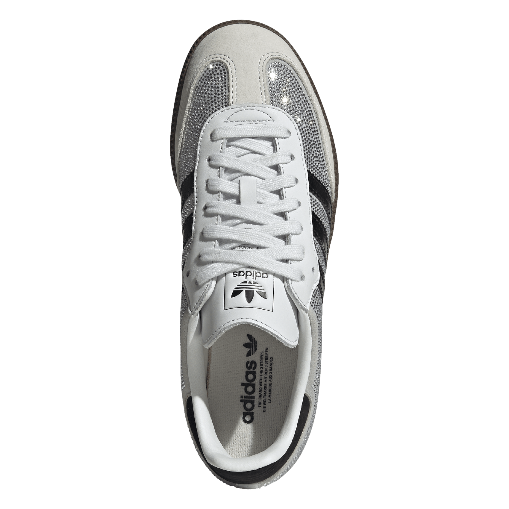 Low-top rhinestone lace-up trainers ADIDAS White