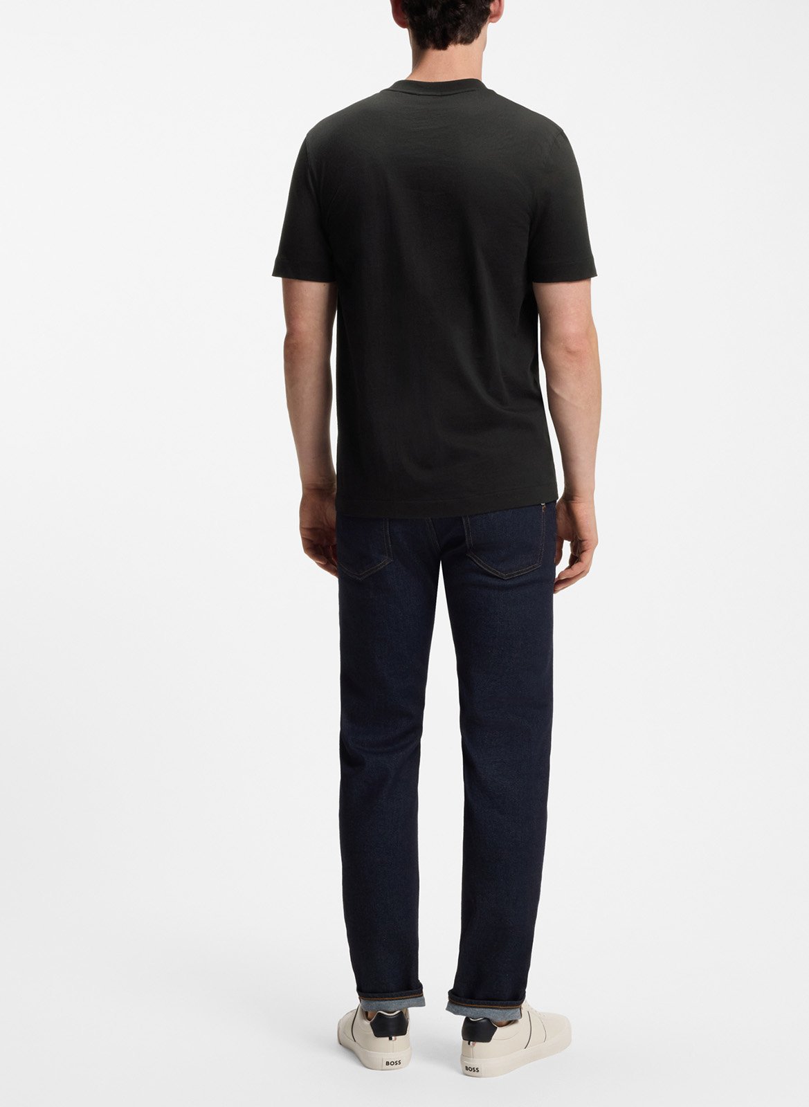 Tee-shirt col rond en coton BOSS Noir