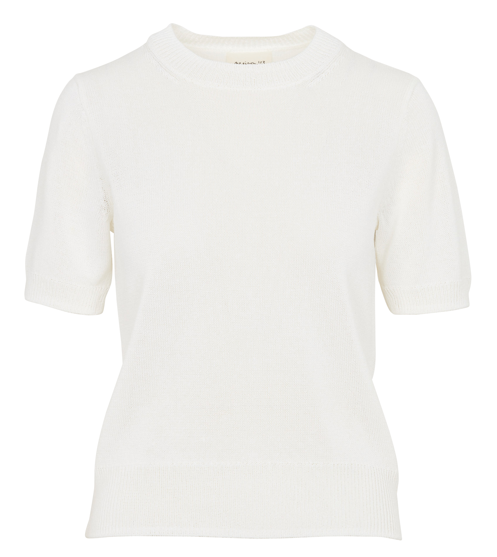 T-shirt col rond en coton mélangé MAISON 123 Blanc
