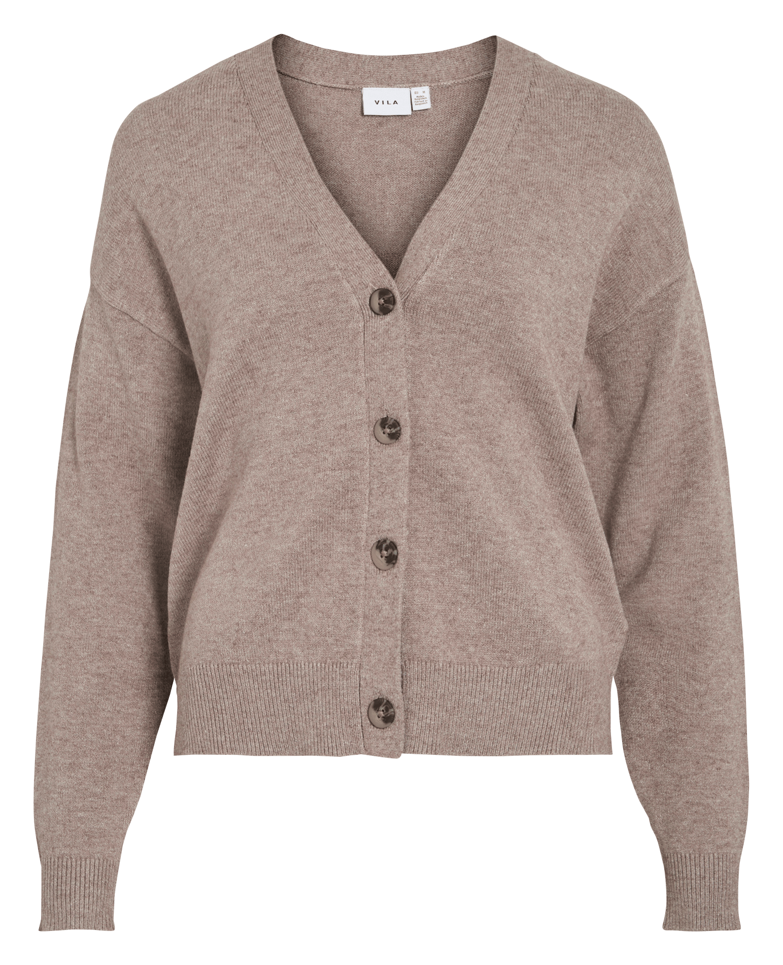 Shawl-collar cardigan VILA Brown