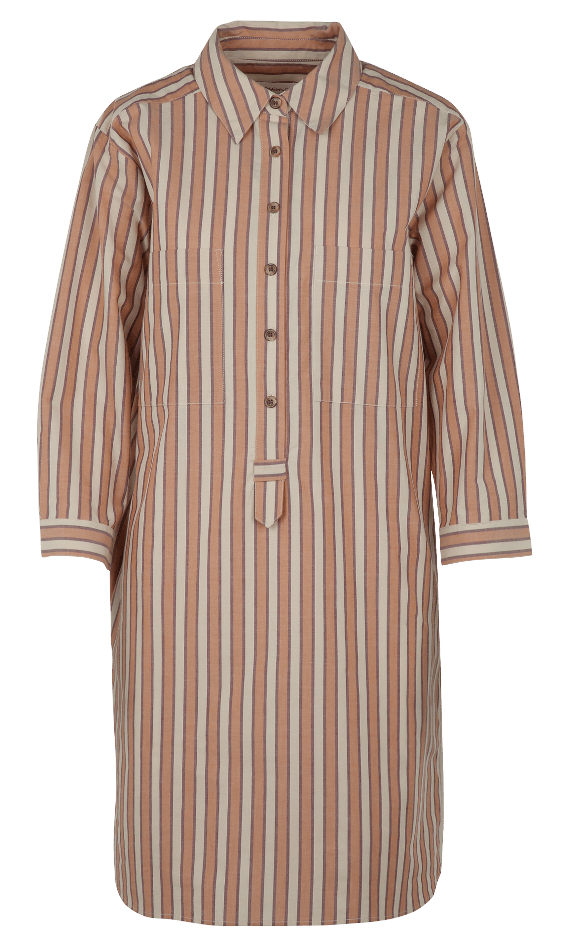 Striped cotton shirt dress with classic collar MAISON 123 Red