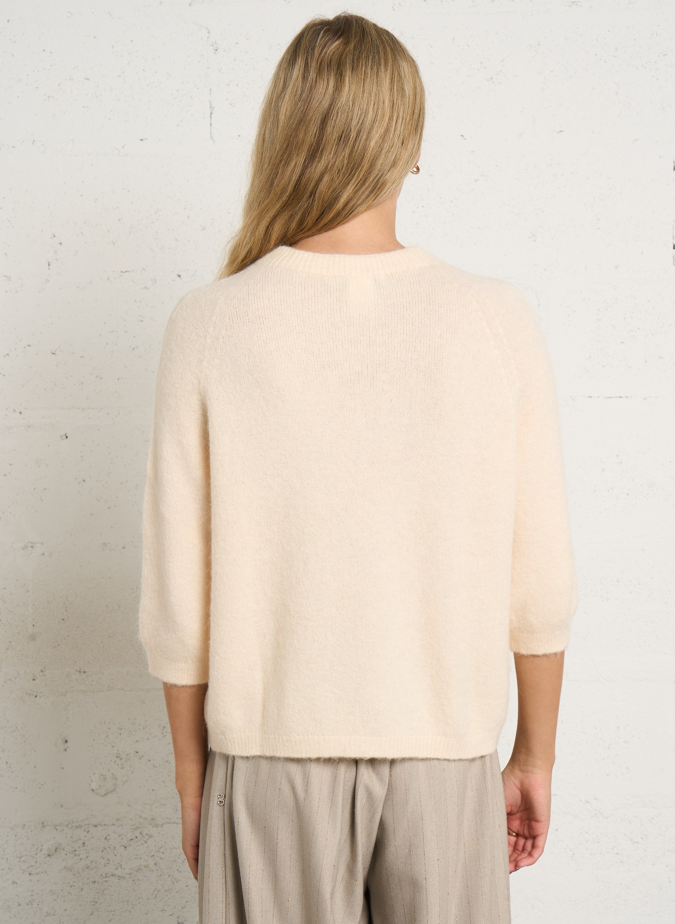 Trui met ronde hals PLEASE Beige