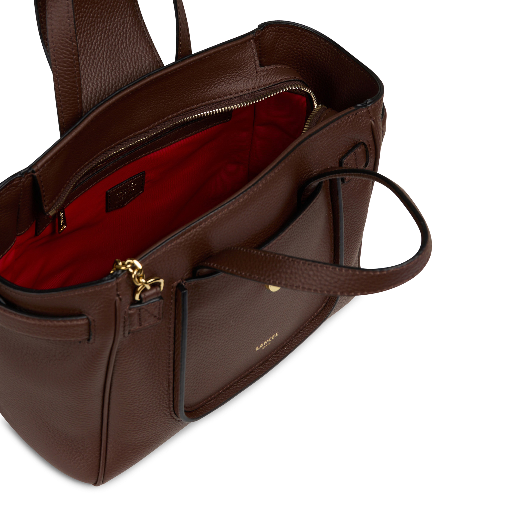 Leather handbag LANCEL Brown