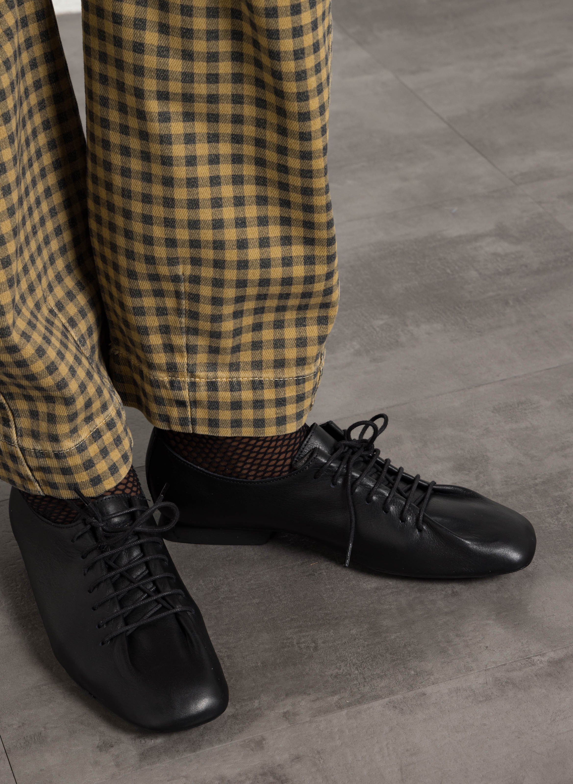 Platte leren veterschoenen CAMPER Zwart