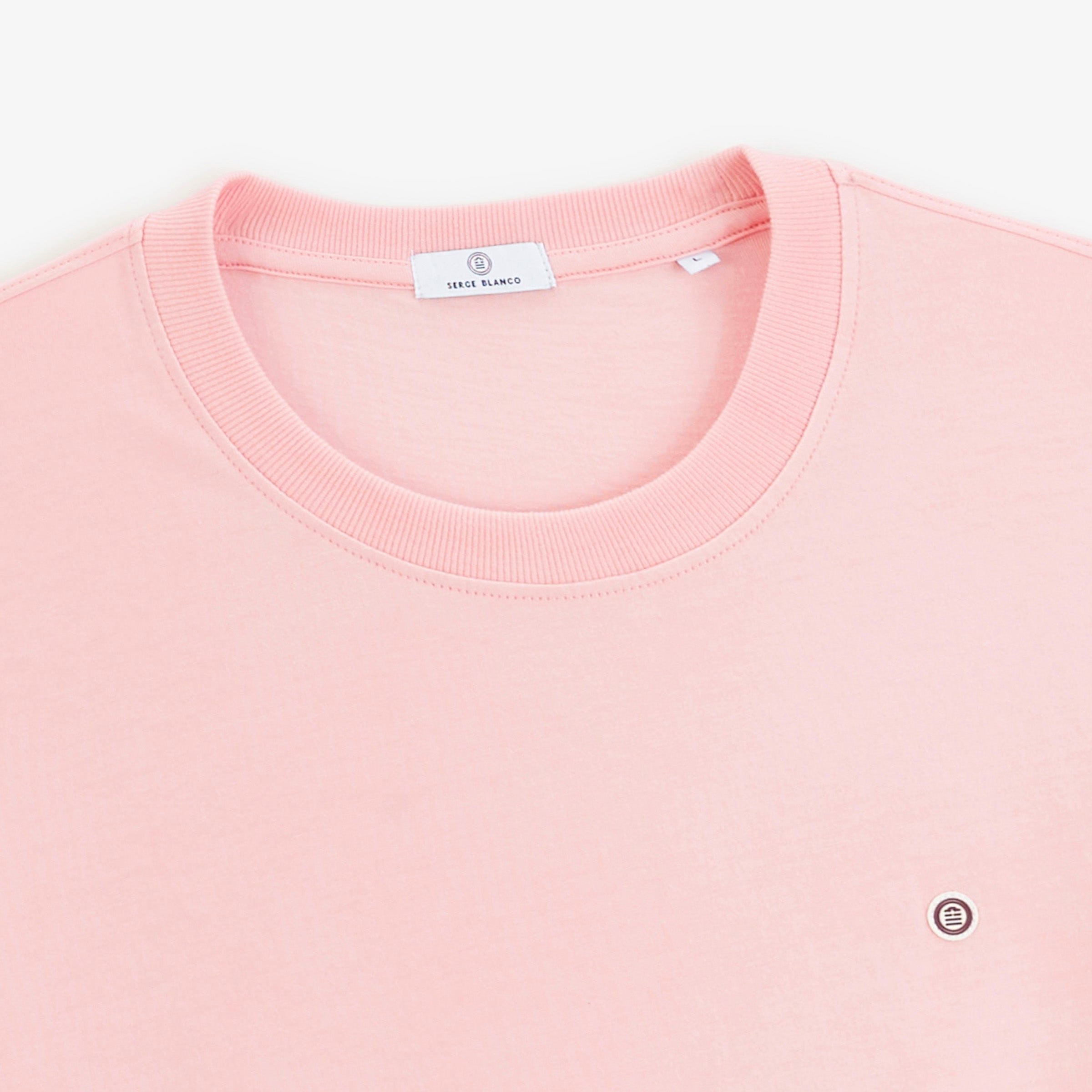Short-sleeve t-shirt THÉO with printed back blanco twist rose pivoine SERGE BLANCO Pink