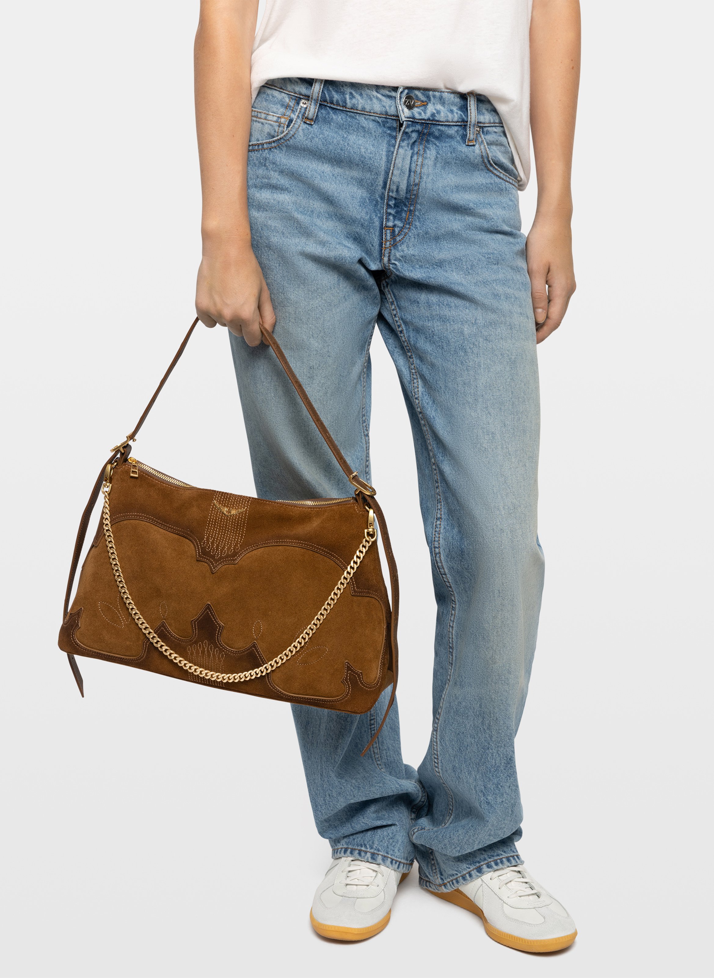 Sac souple en suède western ZADIG&VOLTAIRE Marron