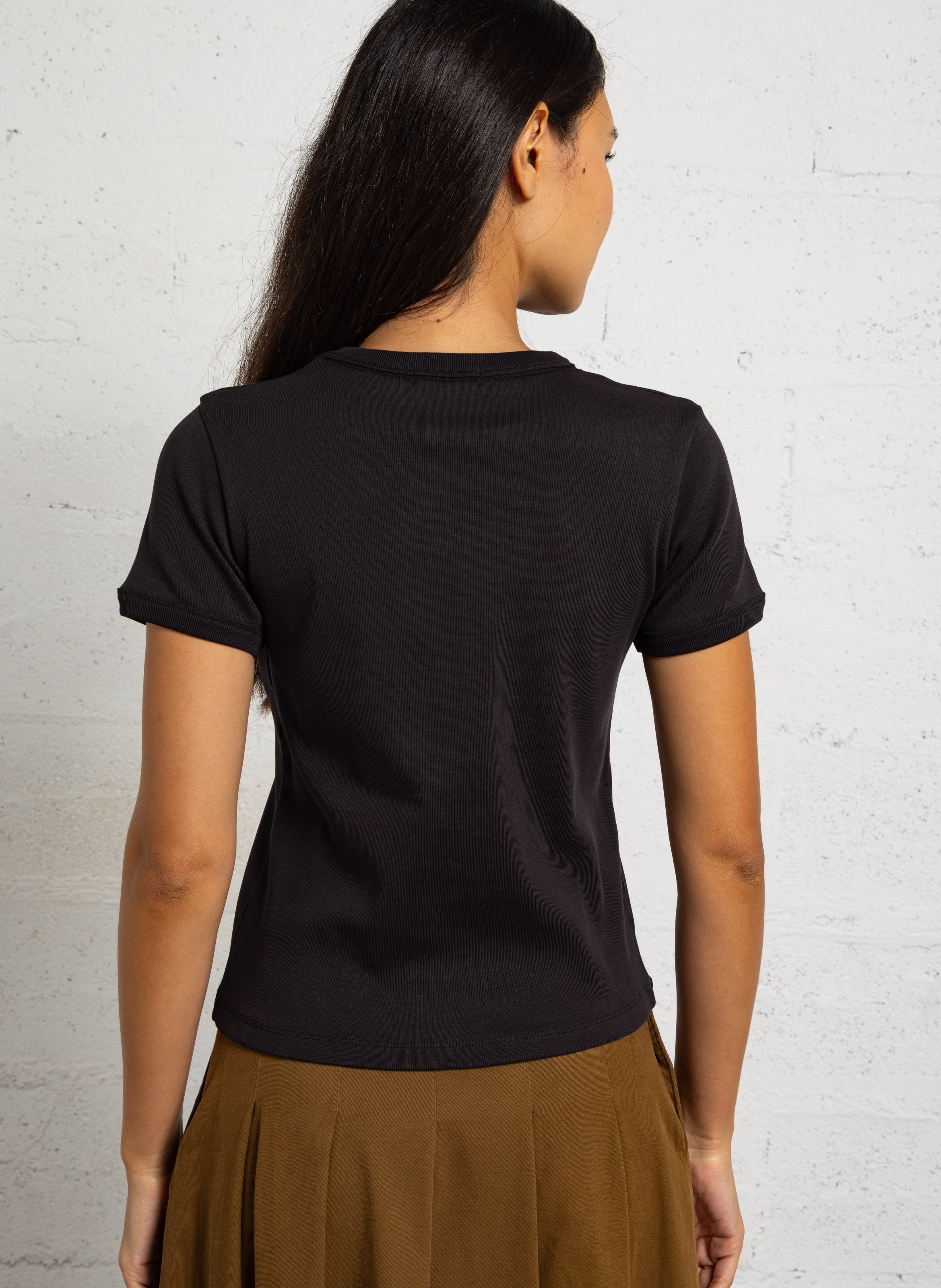 Tee-shirt droit col rond en coton bio SOEUR Gris