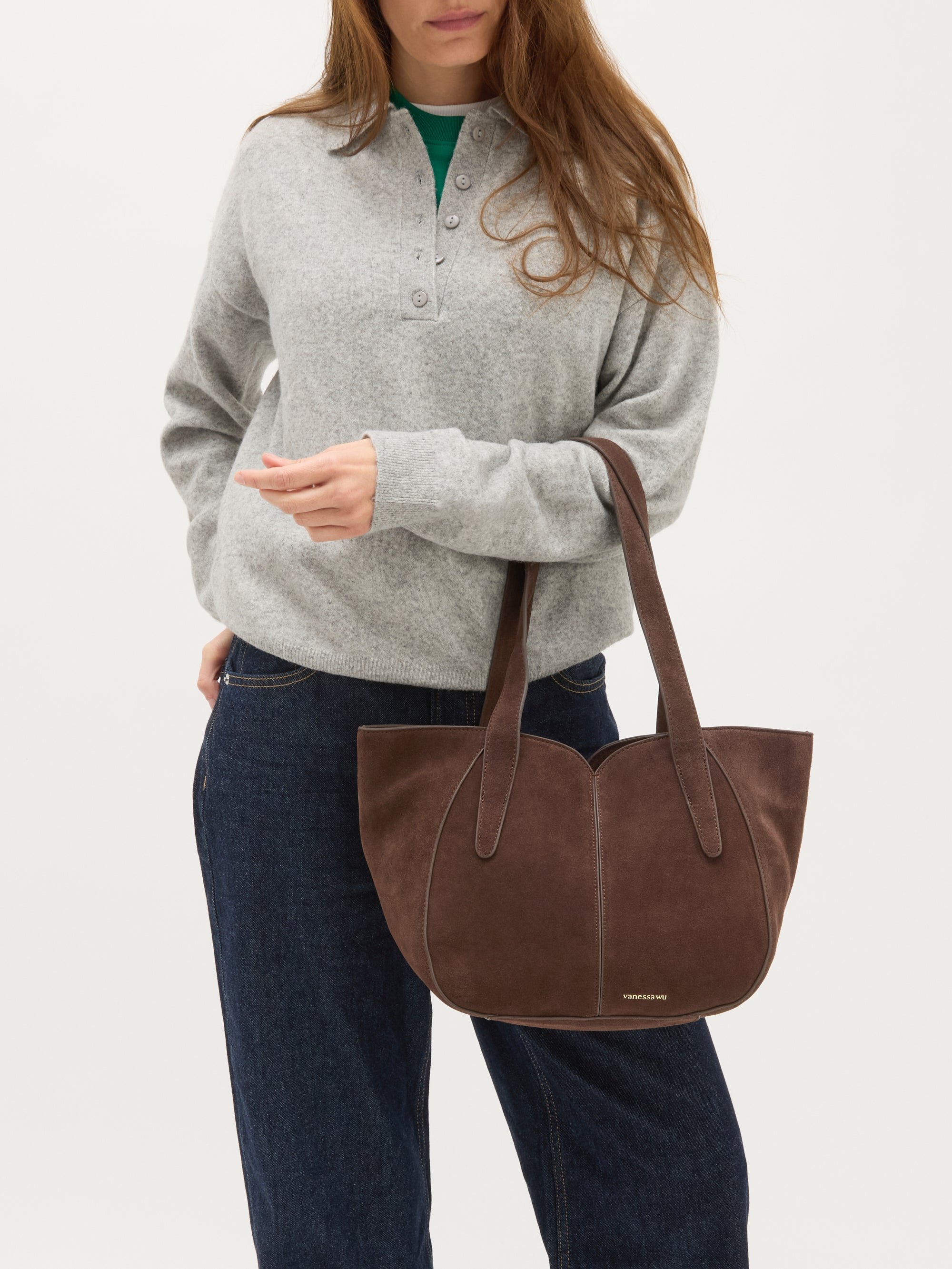 Bag with handles and shoulder strap VANESSA WU Brown