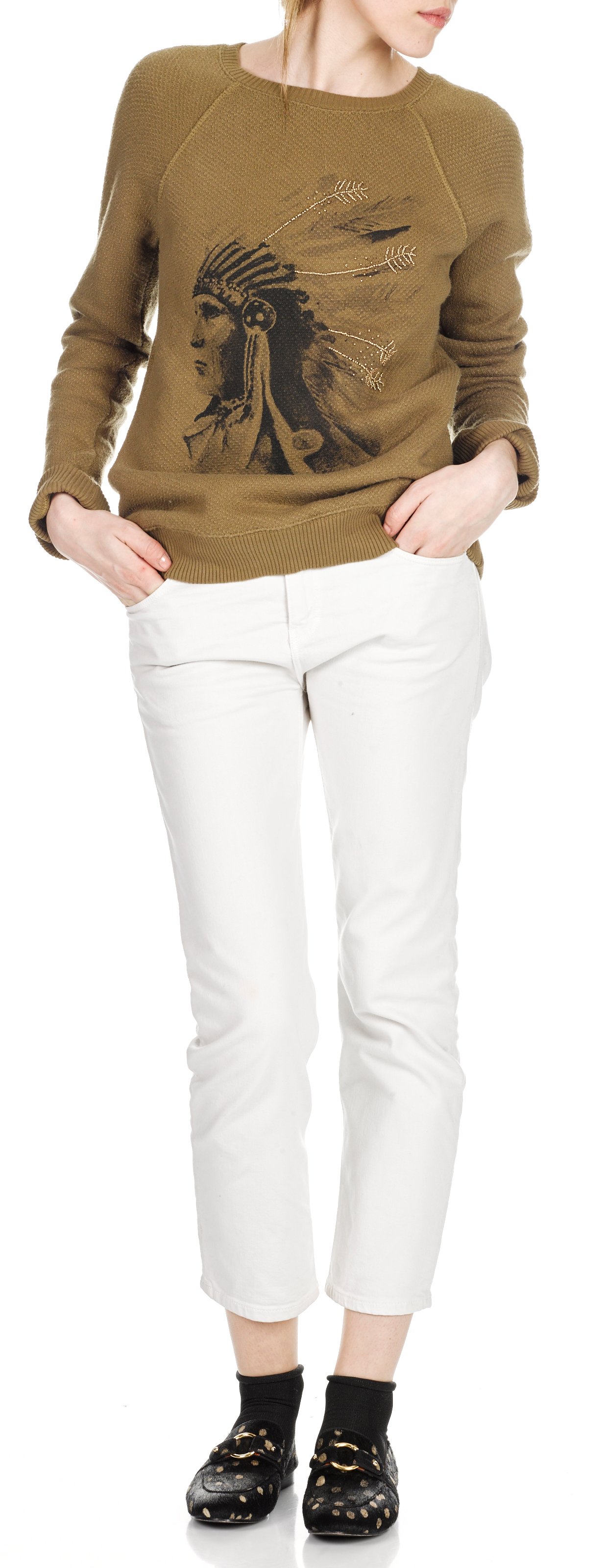 Jean cropped droit SWILDENS Beige