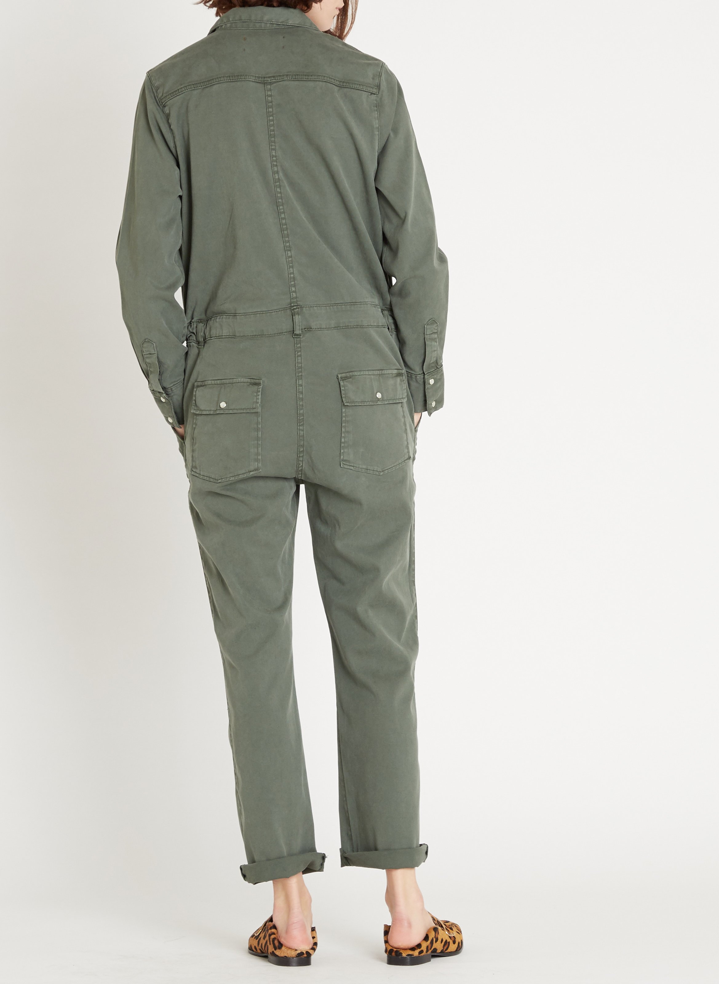 Tencel shirt jumpsuit ACQUAVERDE Green