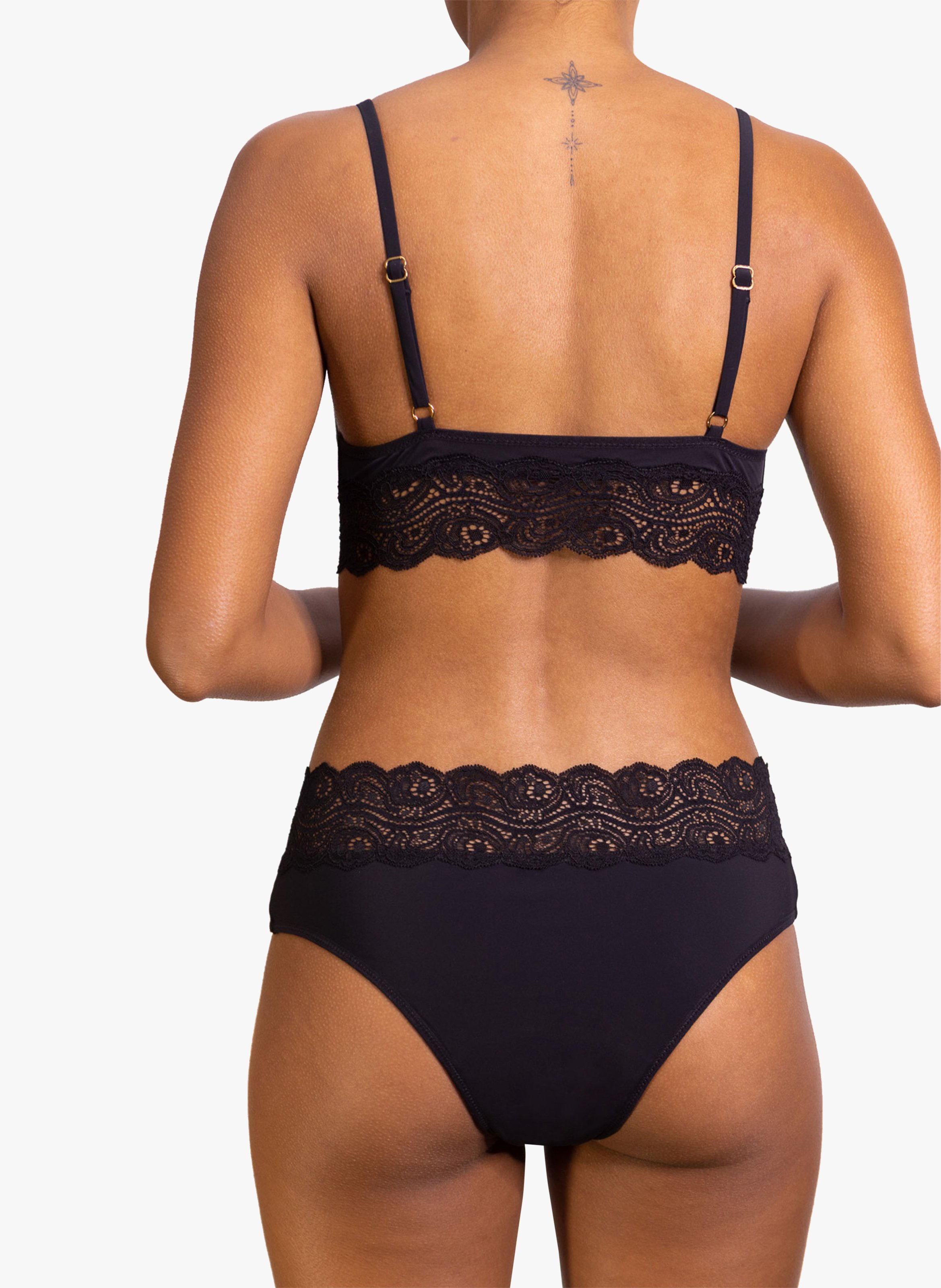 Culotte menstruelle flux abondant en dentelles  REJEANNE Noir