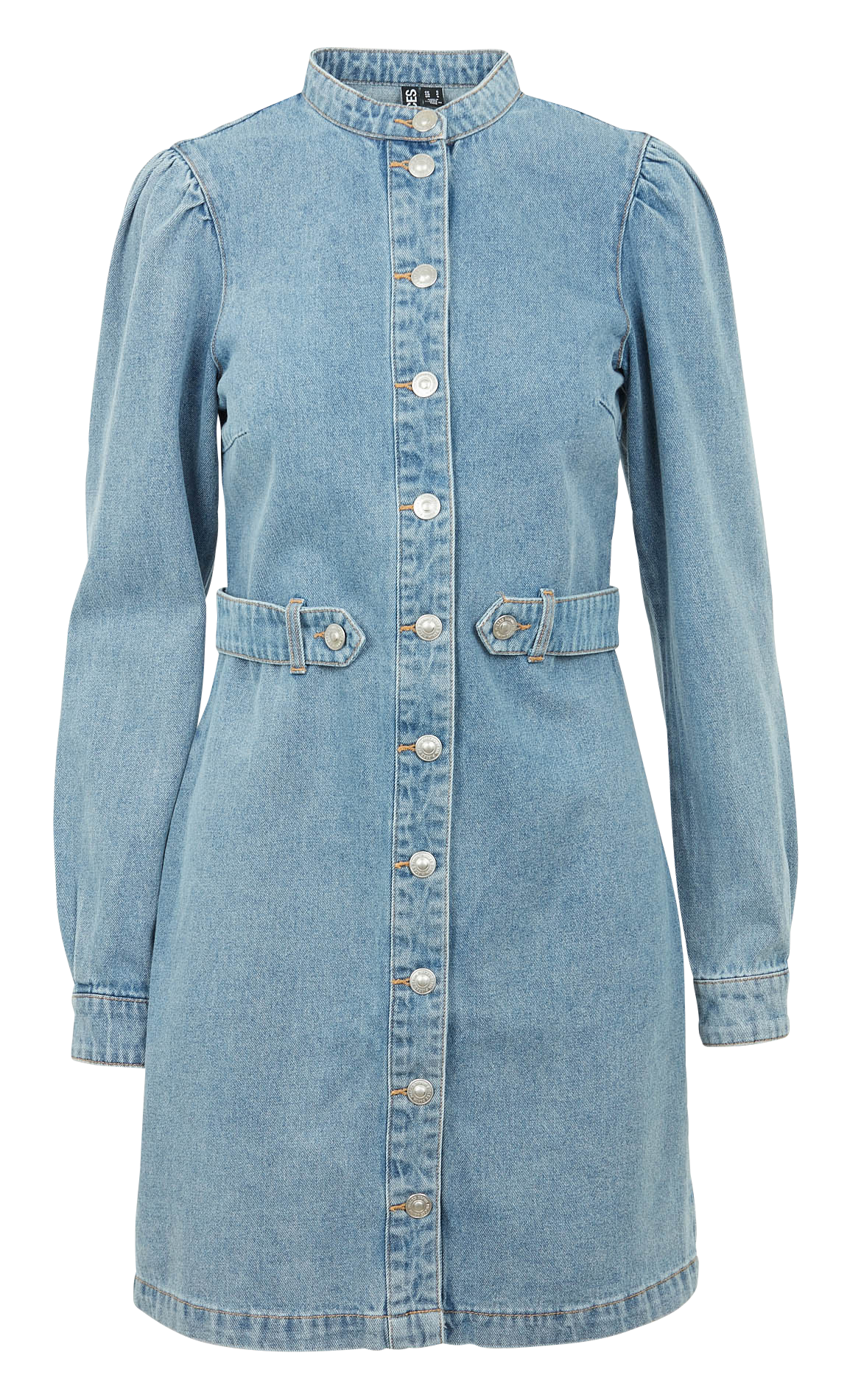 Short cotton denim dress PIECES Raw denim