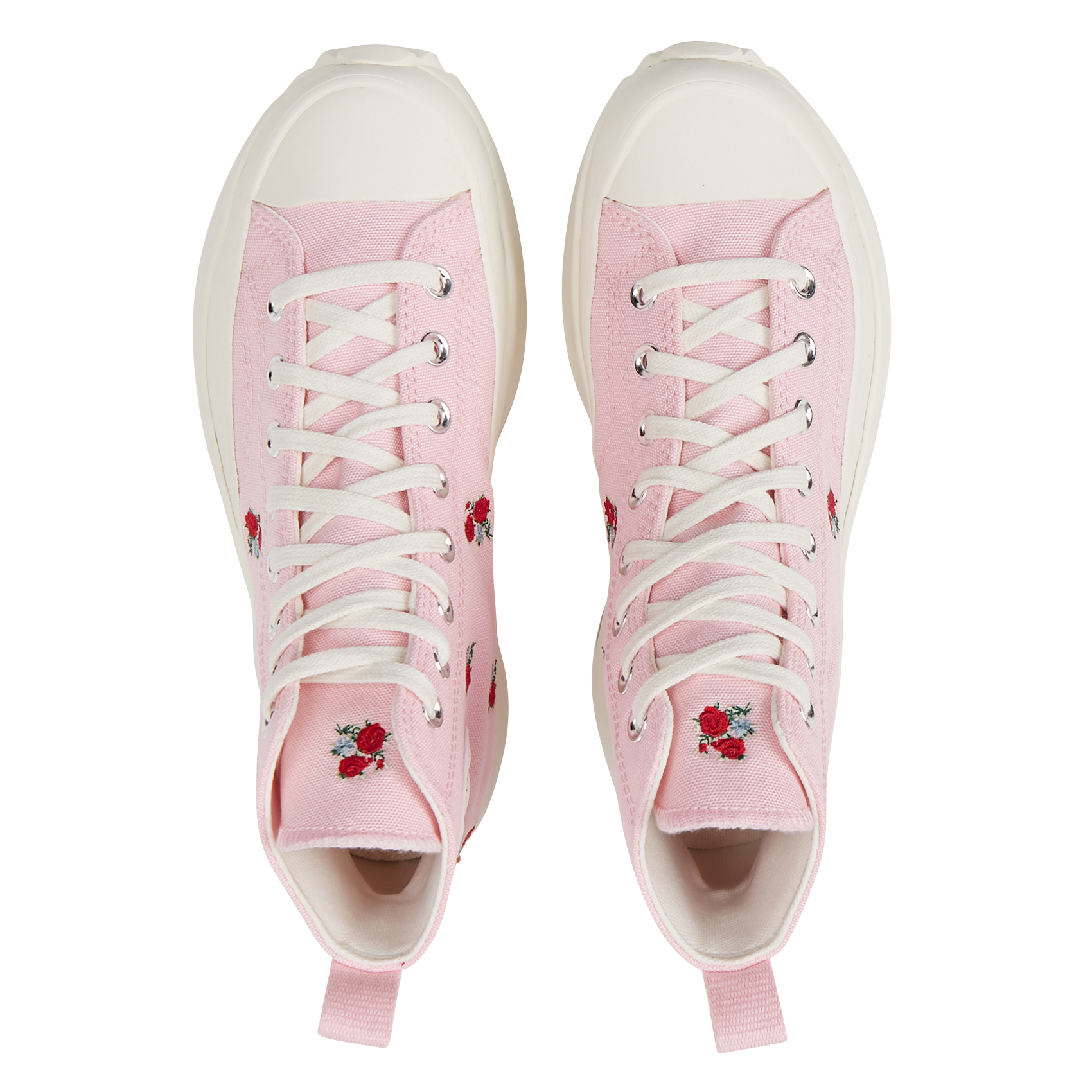 Hightop Embroidered Canvas Sneakers Pastel Pink Converse Women Place des Tendances