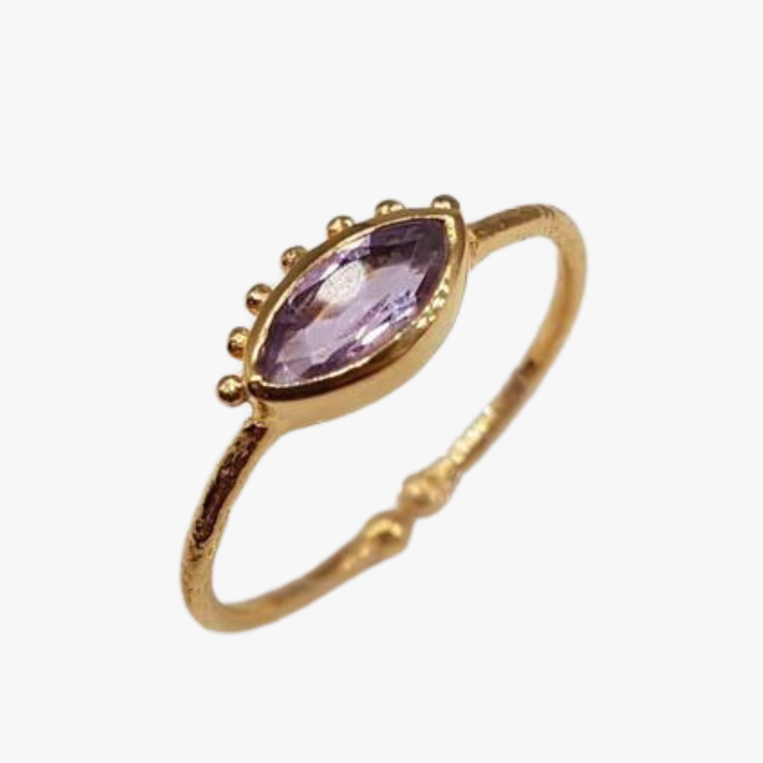 Amethyst eye ring GINANDGER Blue