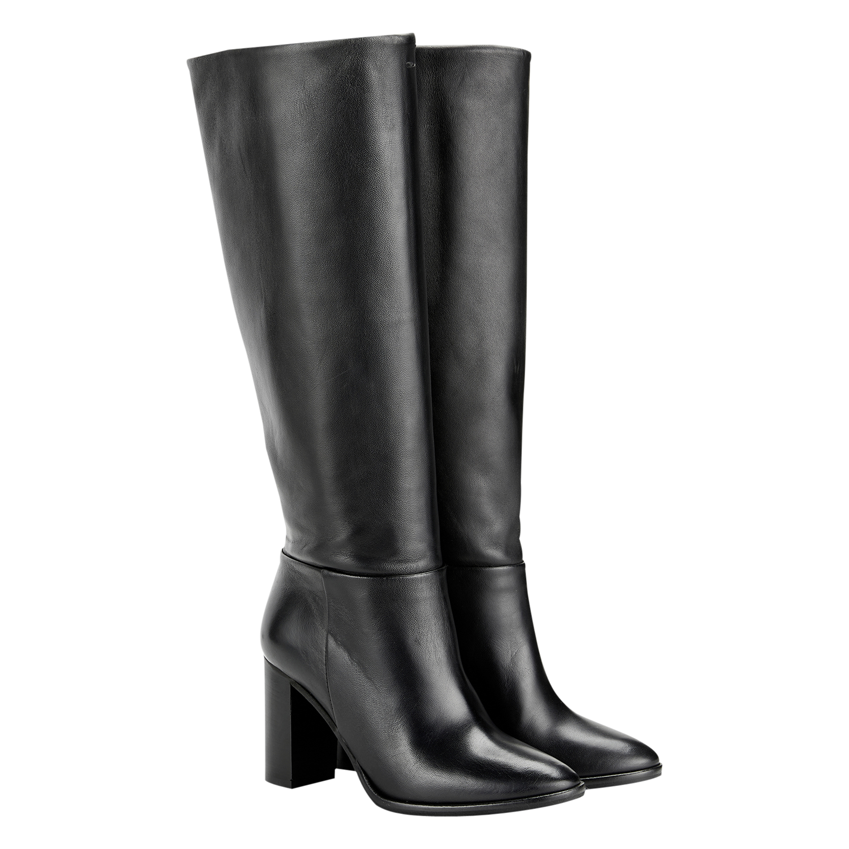 Heeled leather ankle boots COSMOPARIS Black