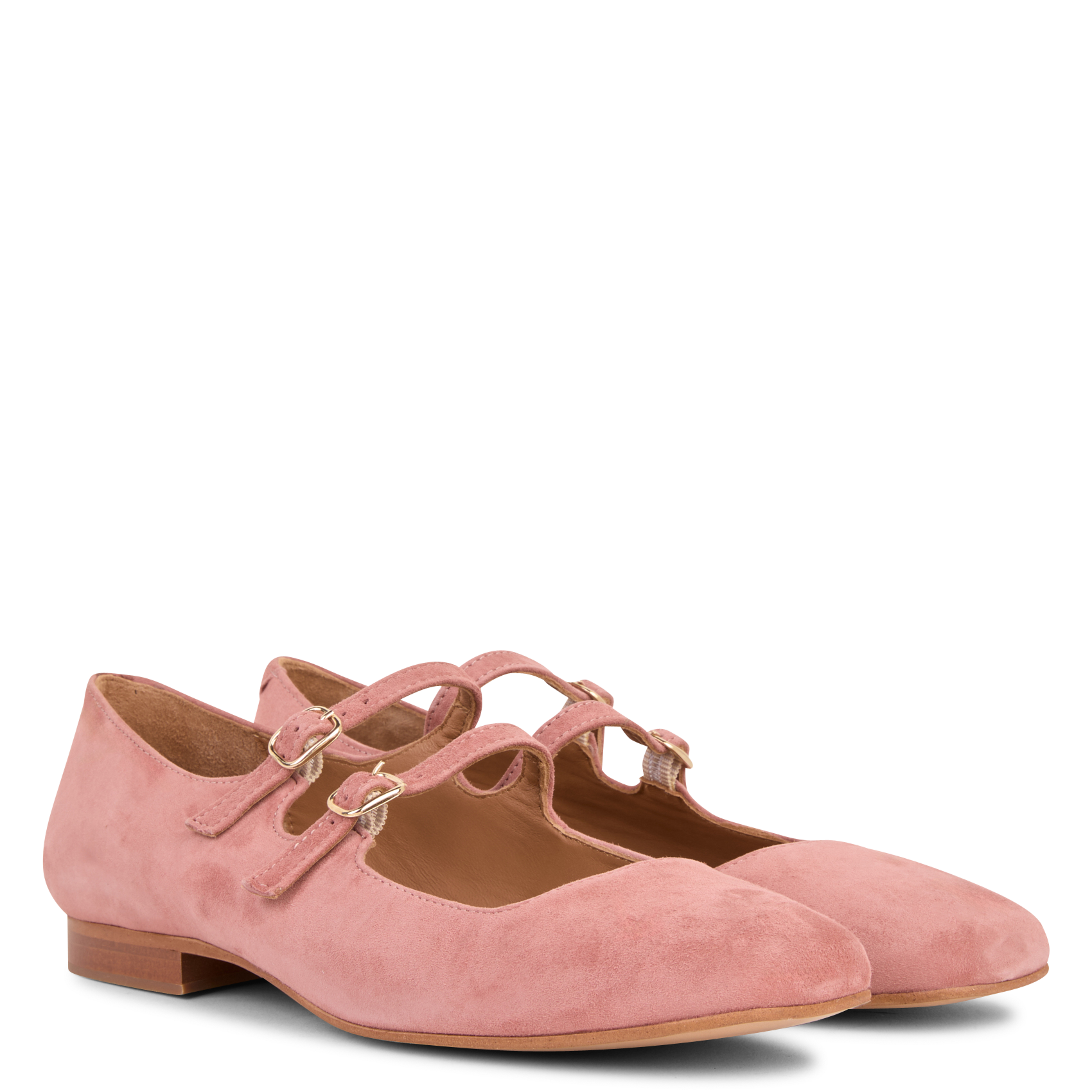 Ballerines à brides en cuir  Rose