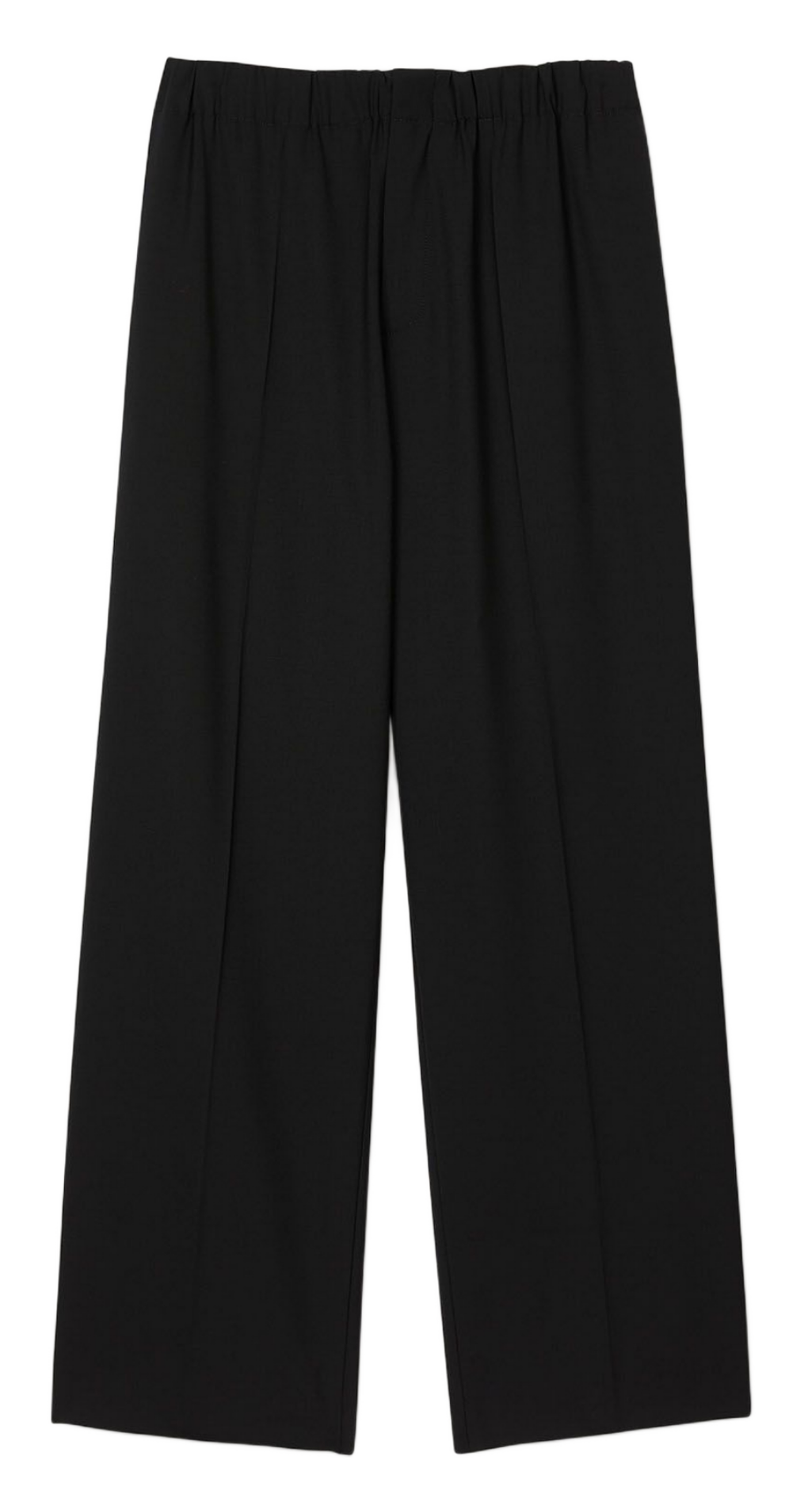 Straight wool trousers Black
