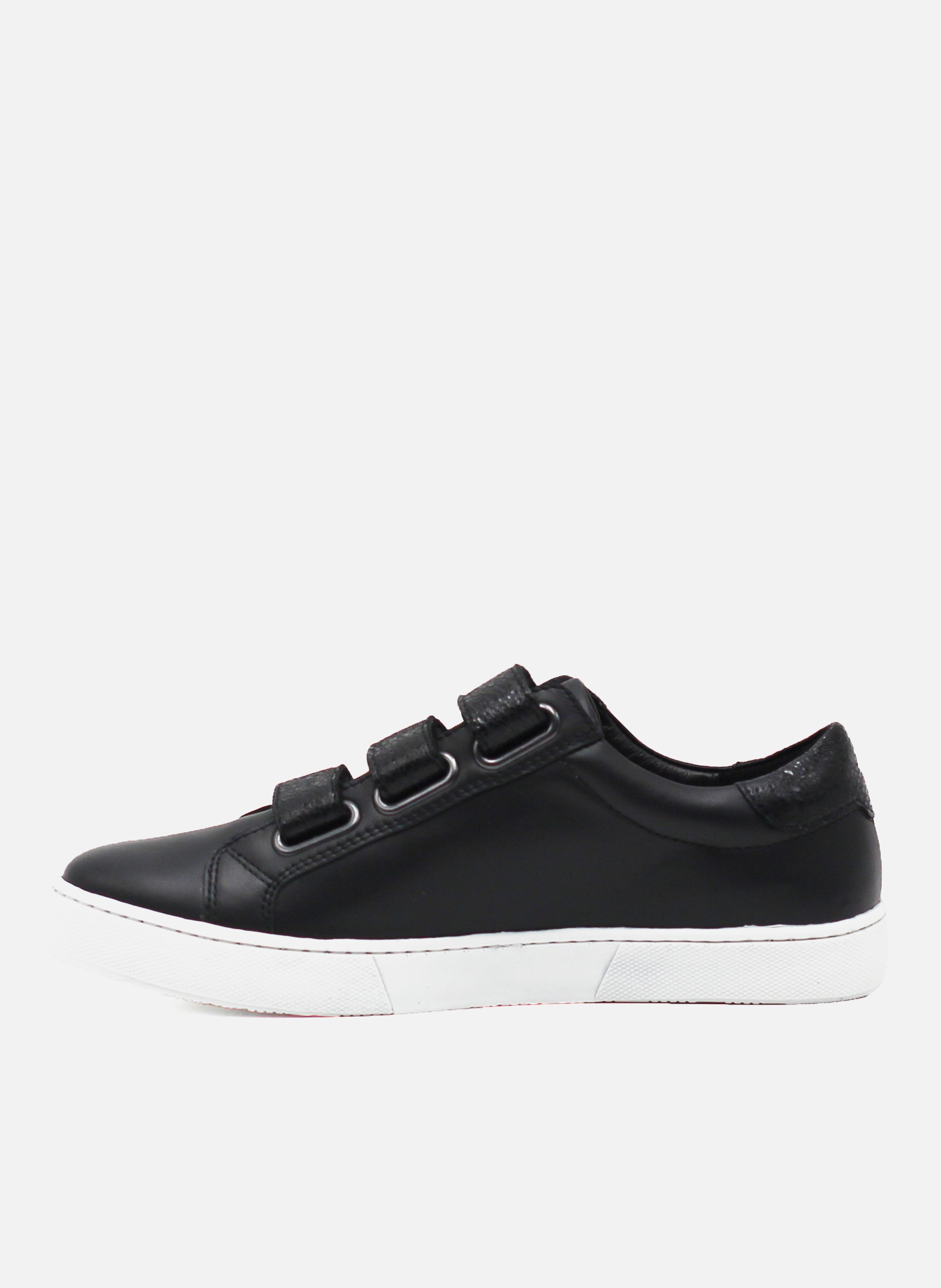 Smooth leather Velcro trainers JULES & JENN Black