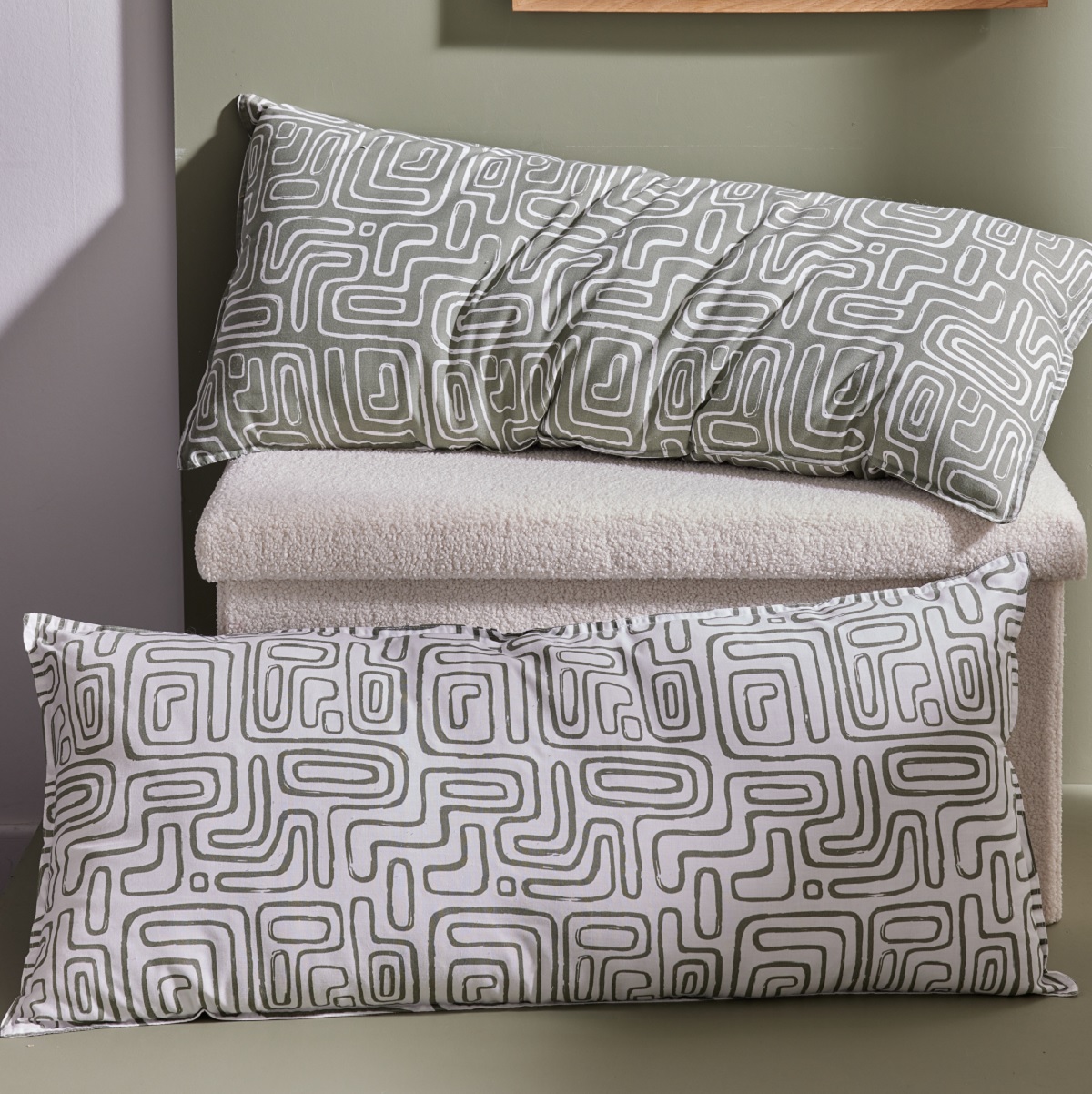 Rectangular printed cotton cushion TODAY LINGE DE MAISON White