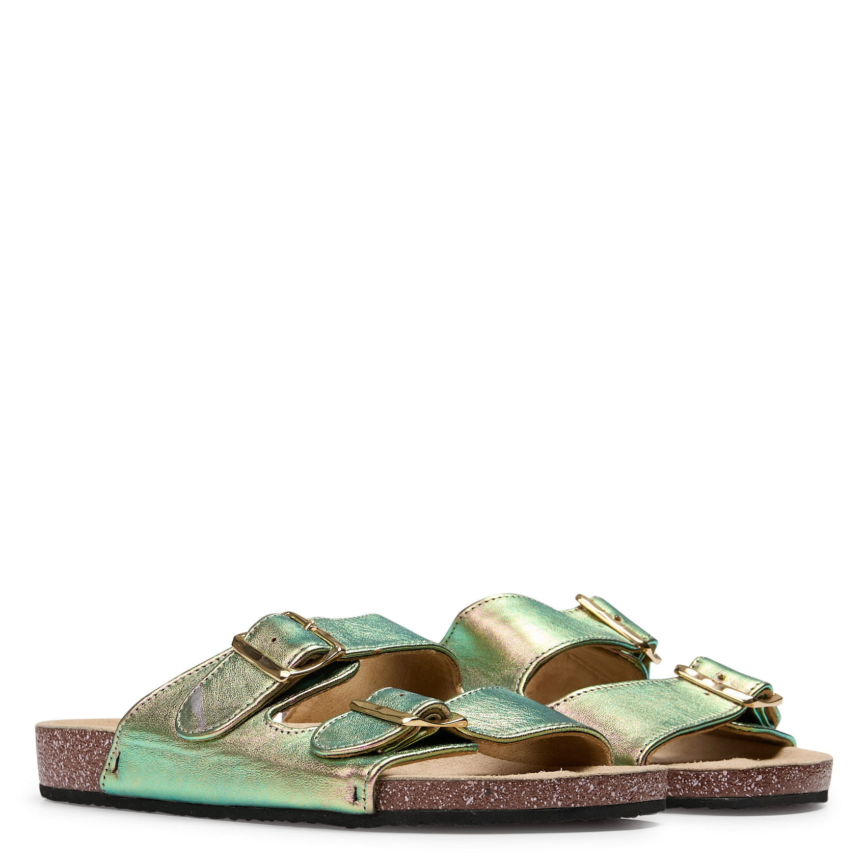 Sandales plates en cuir CLARIS VIROT Multicolore