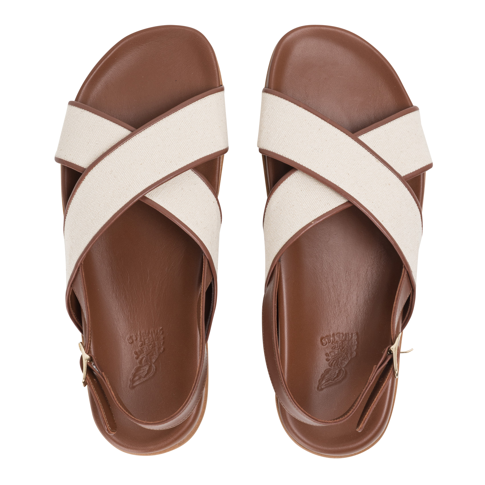 Sandales plates en cuir ANCIENT GREEK SANDALS Beige