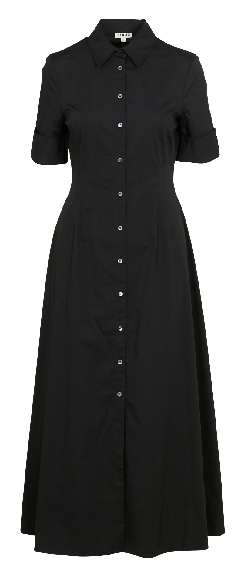 Long cotton-blend dress STAUD Black