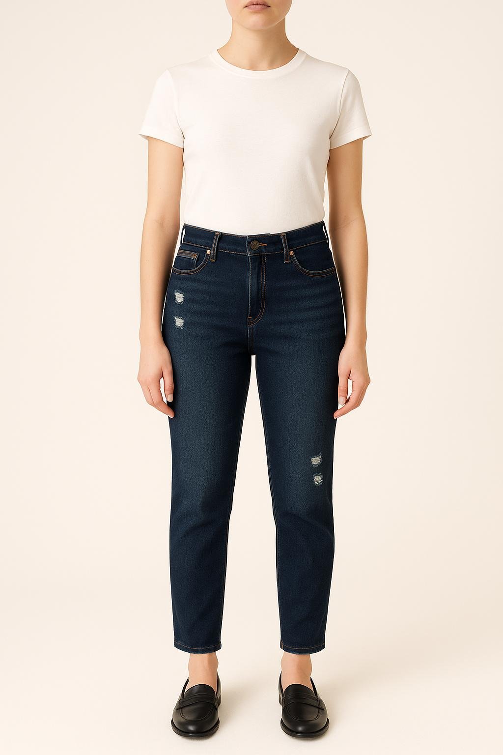 Cropped slim jeans with studs LEVI'S - Seconde main Blue