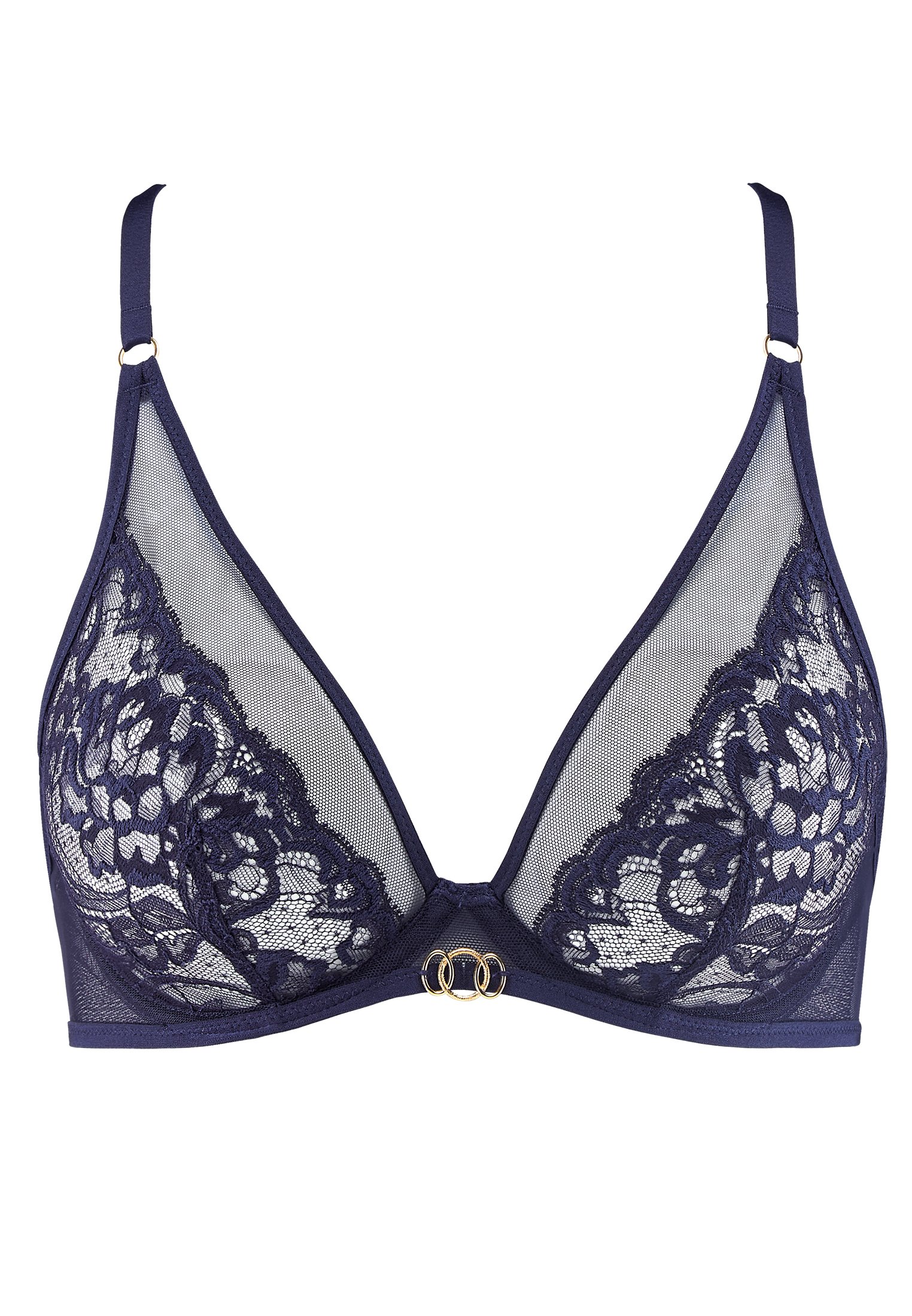 A la Folie kohl black underwired triangle bra AUBADE Blue