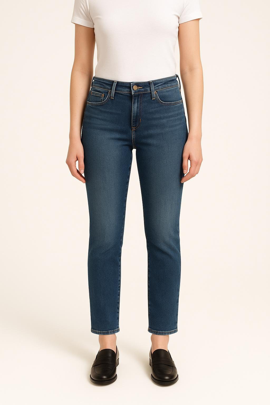 Cropped slim jeans with studs LEVI'S - Seconde main Blue