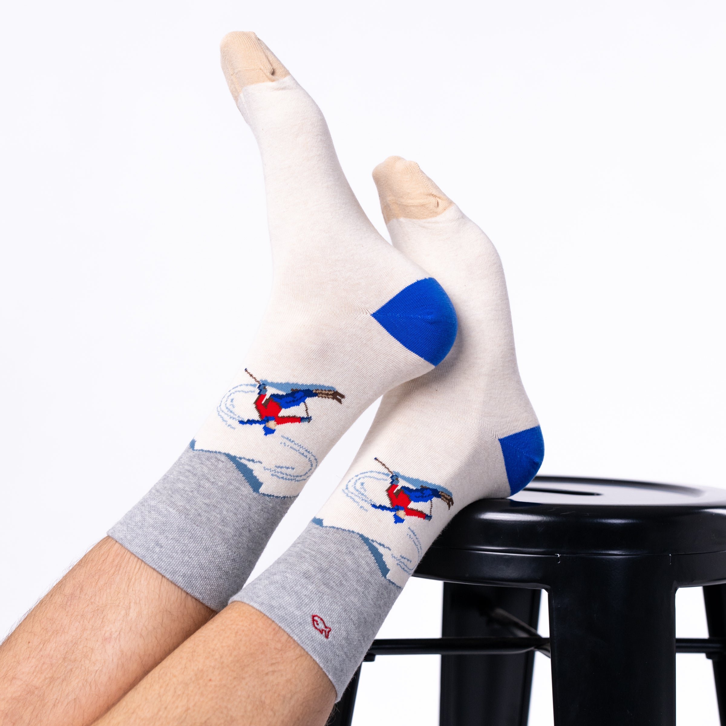 Combed cotton socks with patterns BILLYBELT Beige