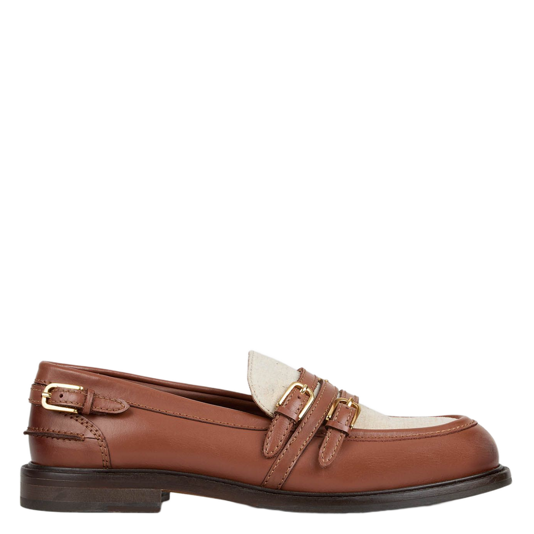 Leather strappy moccasins SANDRO Brown