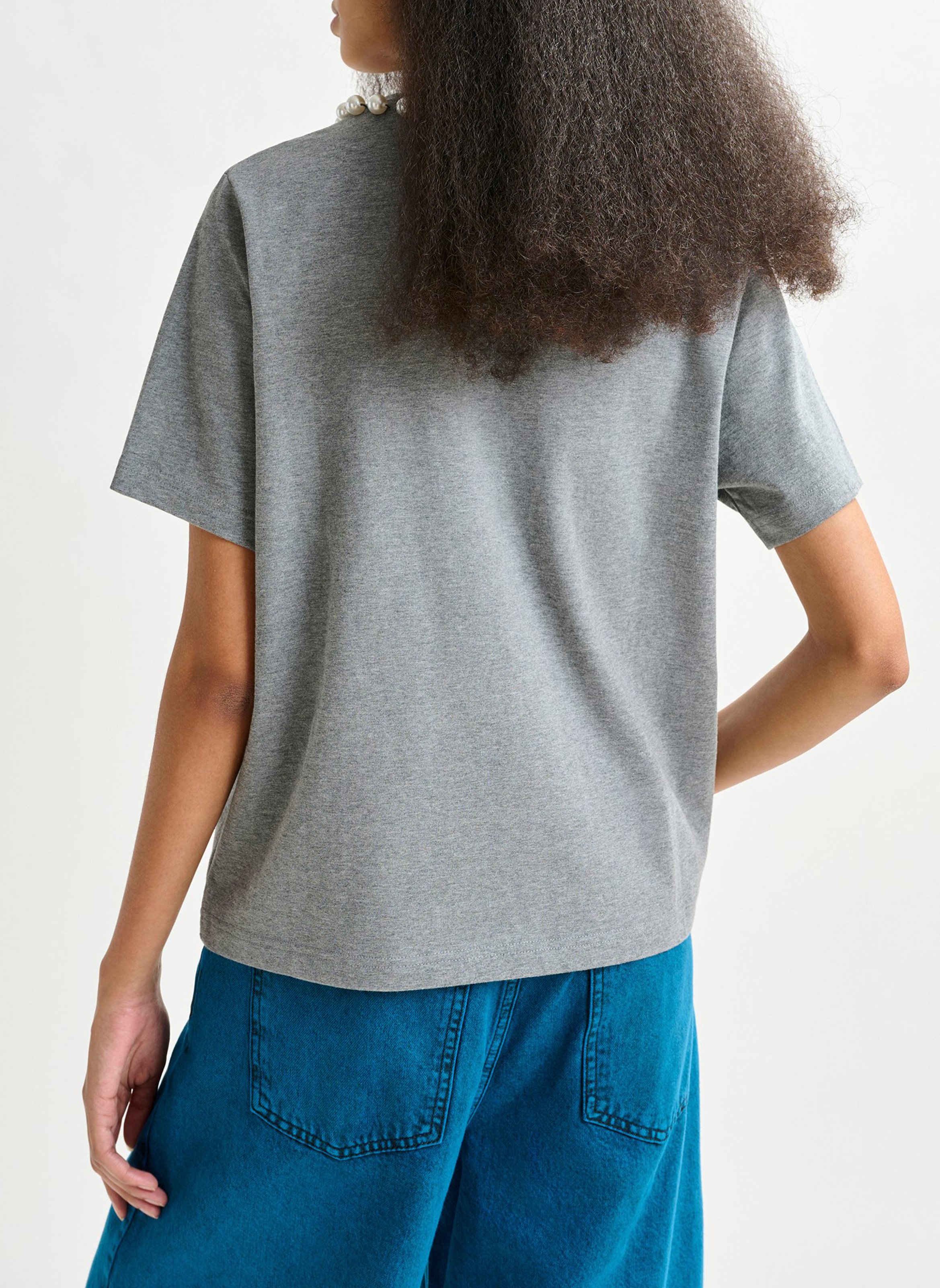 Tee-shirt col rond en coton ESSENTIEL ANTWERP Gris