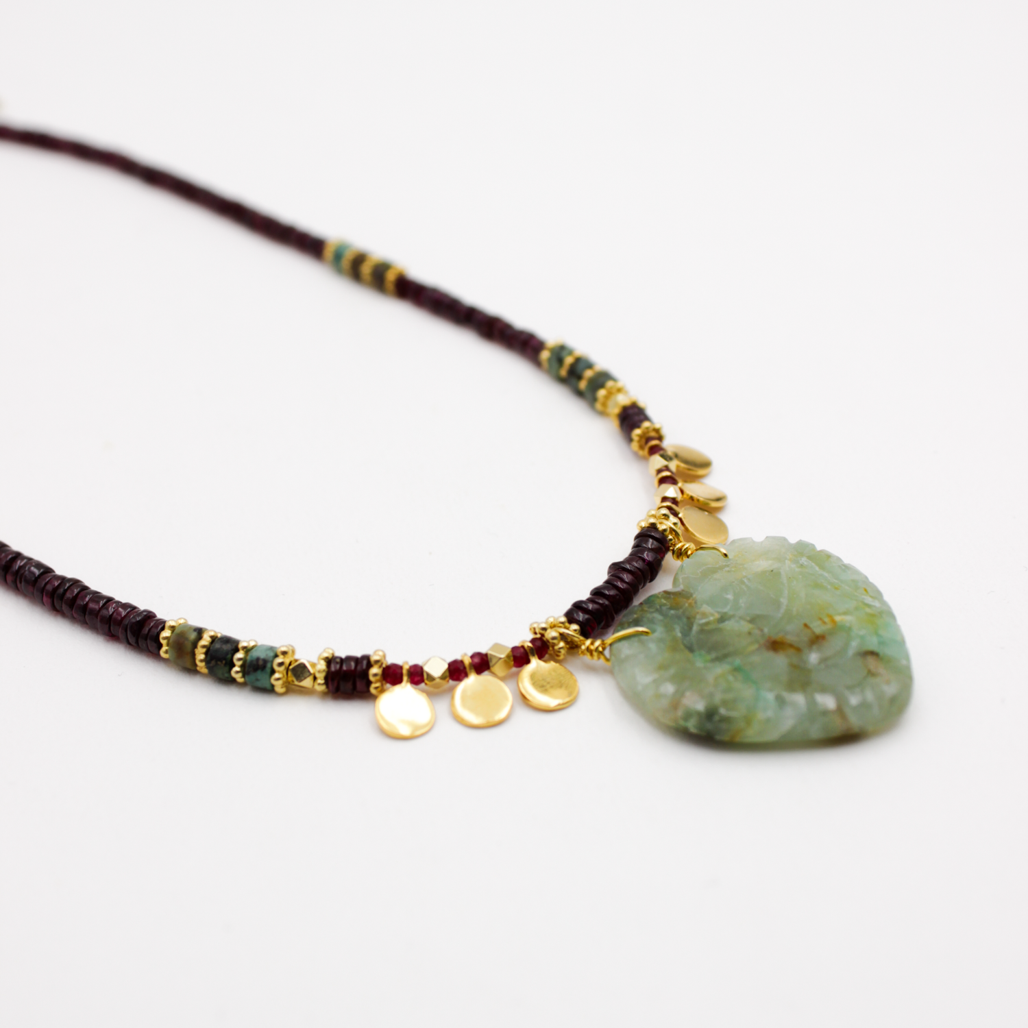 Collier heishi cœur - charlotte L'ATELIER DES DAMES Doré