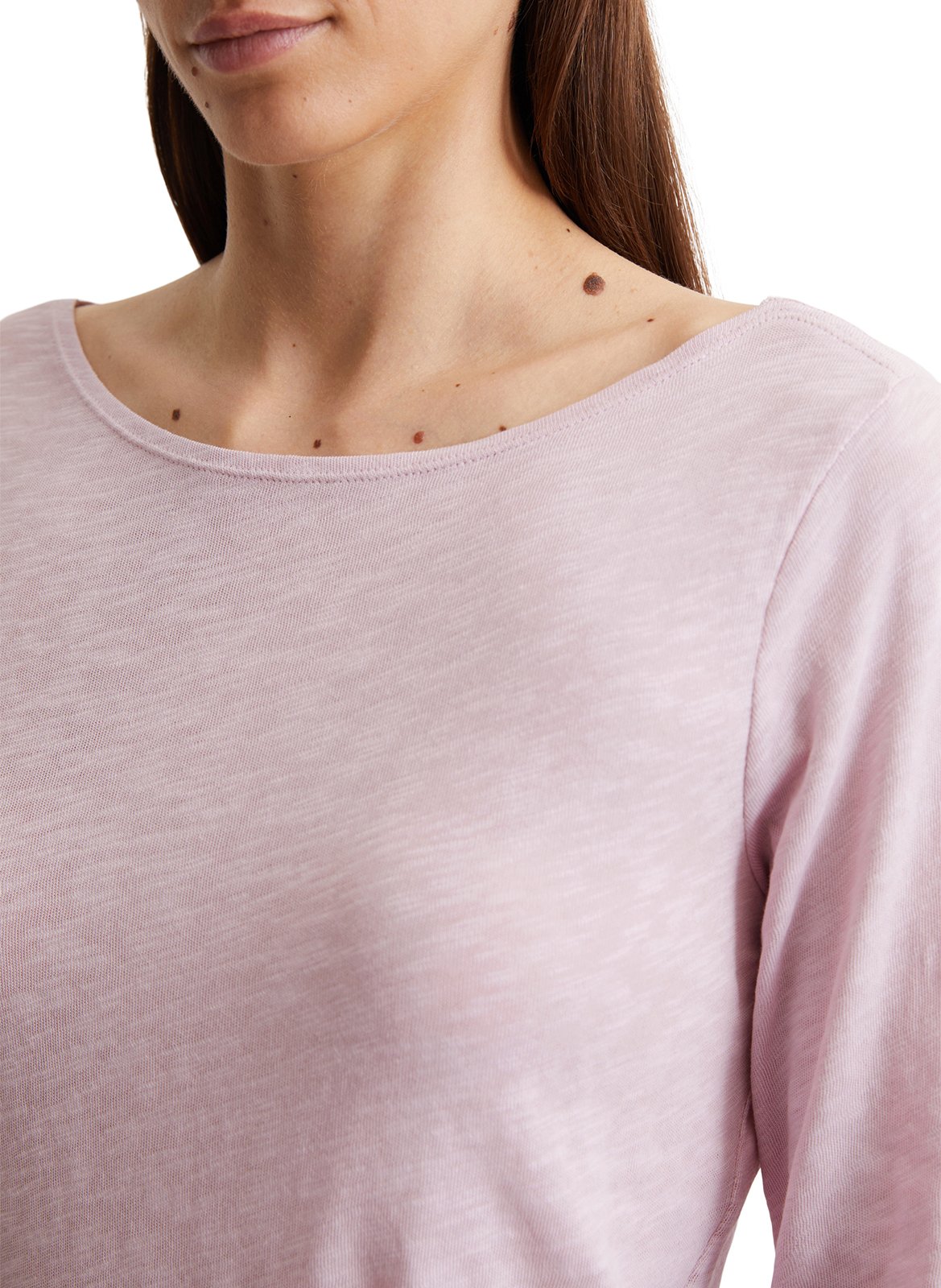 Effen T-shirt met korte mouw en boothals MARC O'POLO Roze