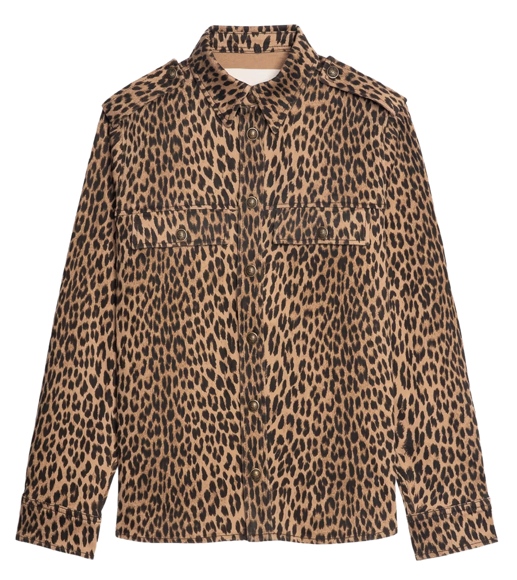 Chemise col classique léopard ZADIG&VOLTAIRE Marron