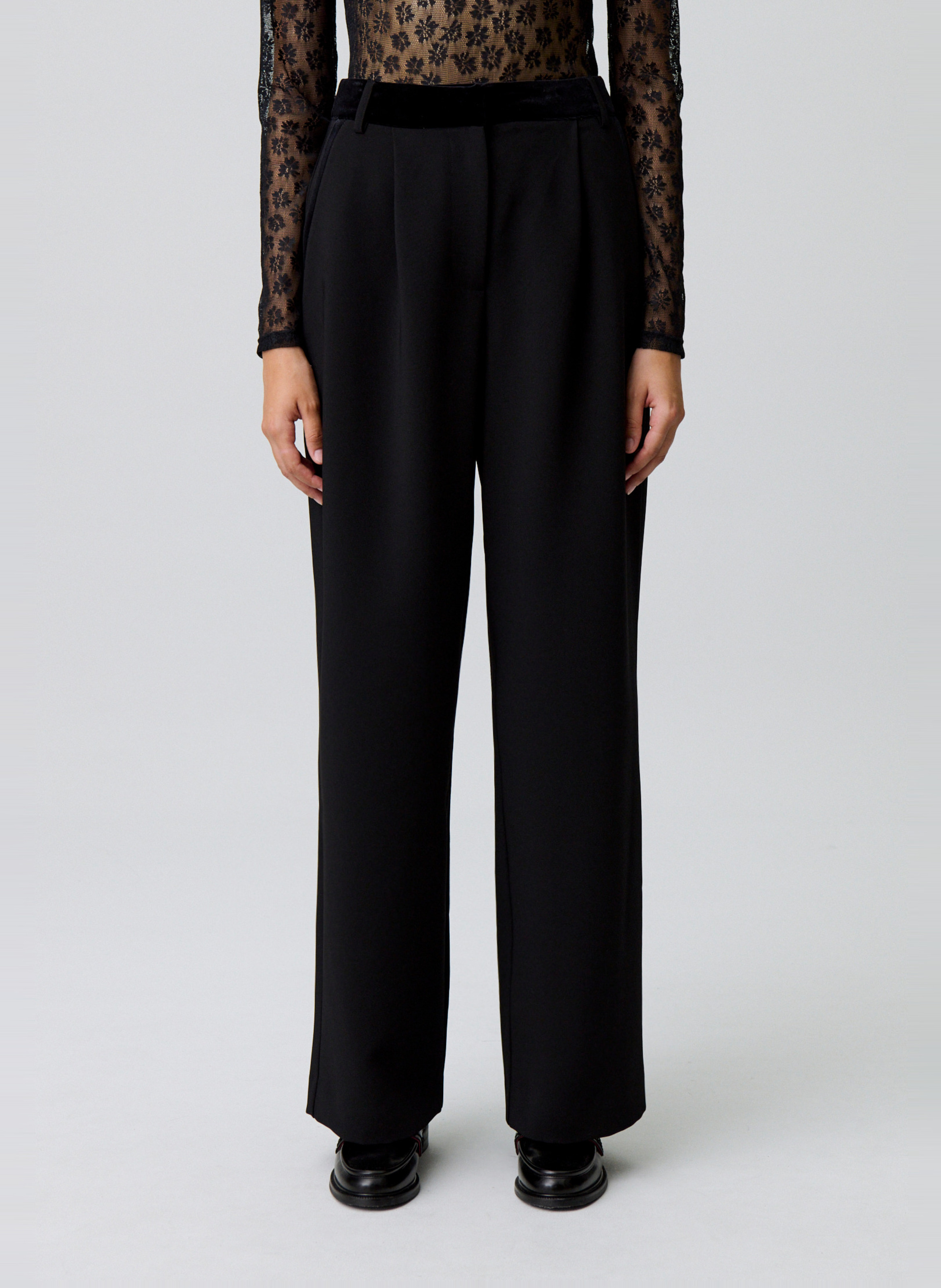 Bundfaltenhose mit hohem Bund CLAUDIE PIERLOT Schwarz