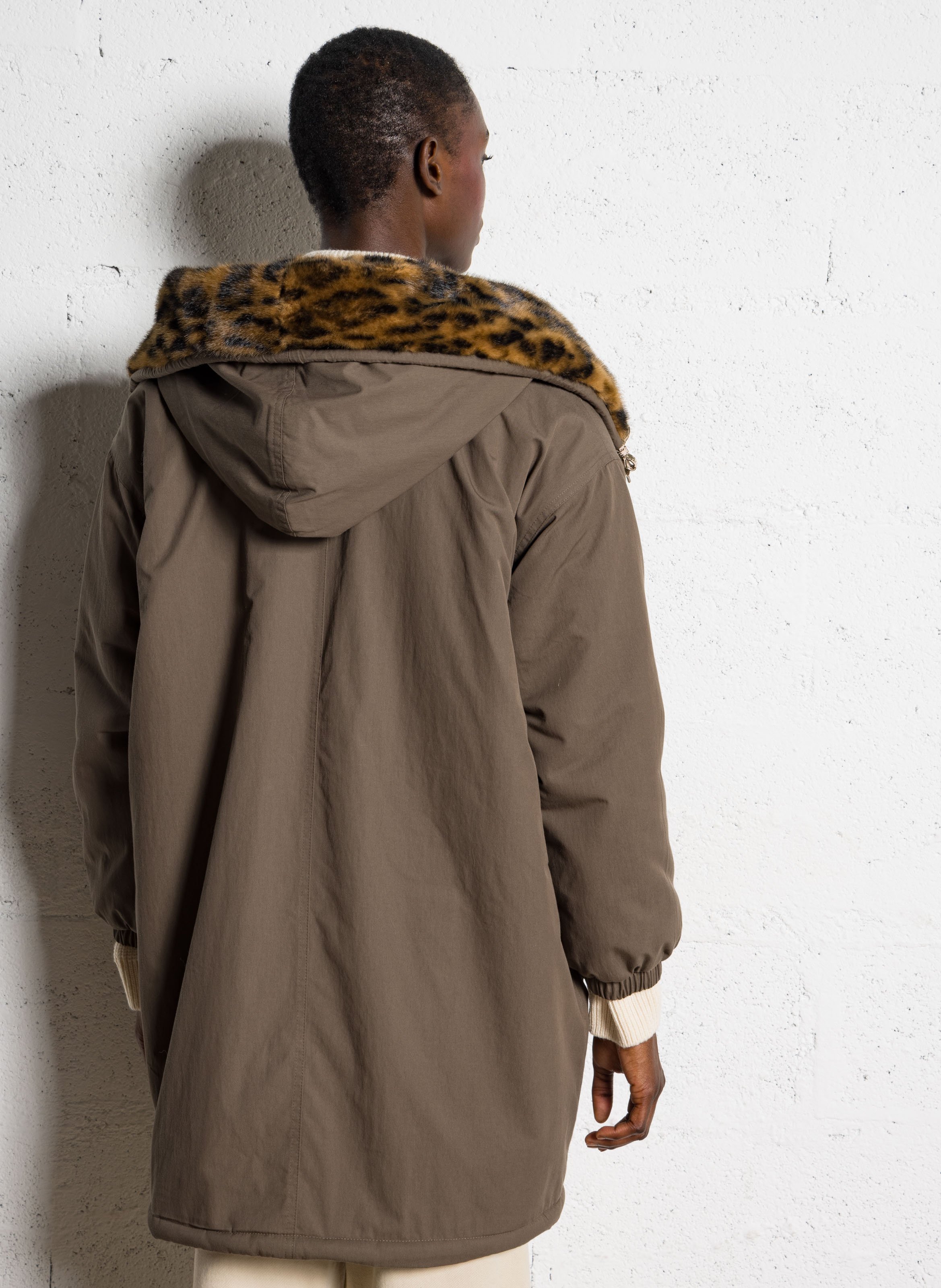 Jas met capuchon - katoenblend BELLEROSE Kaki