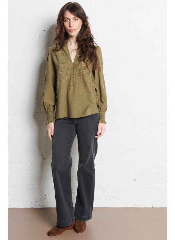 Cotton-blend wide-leg jeans - Look 4