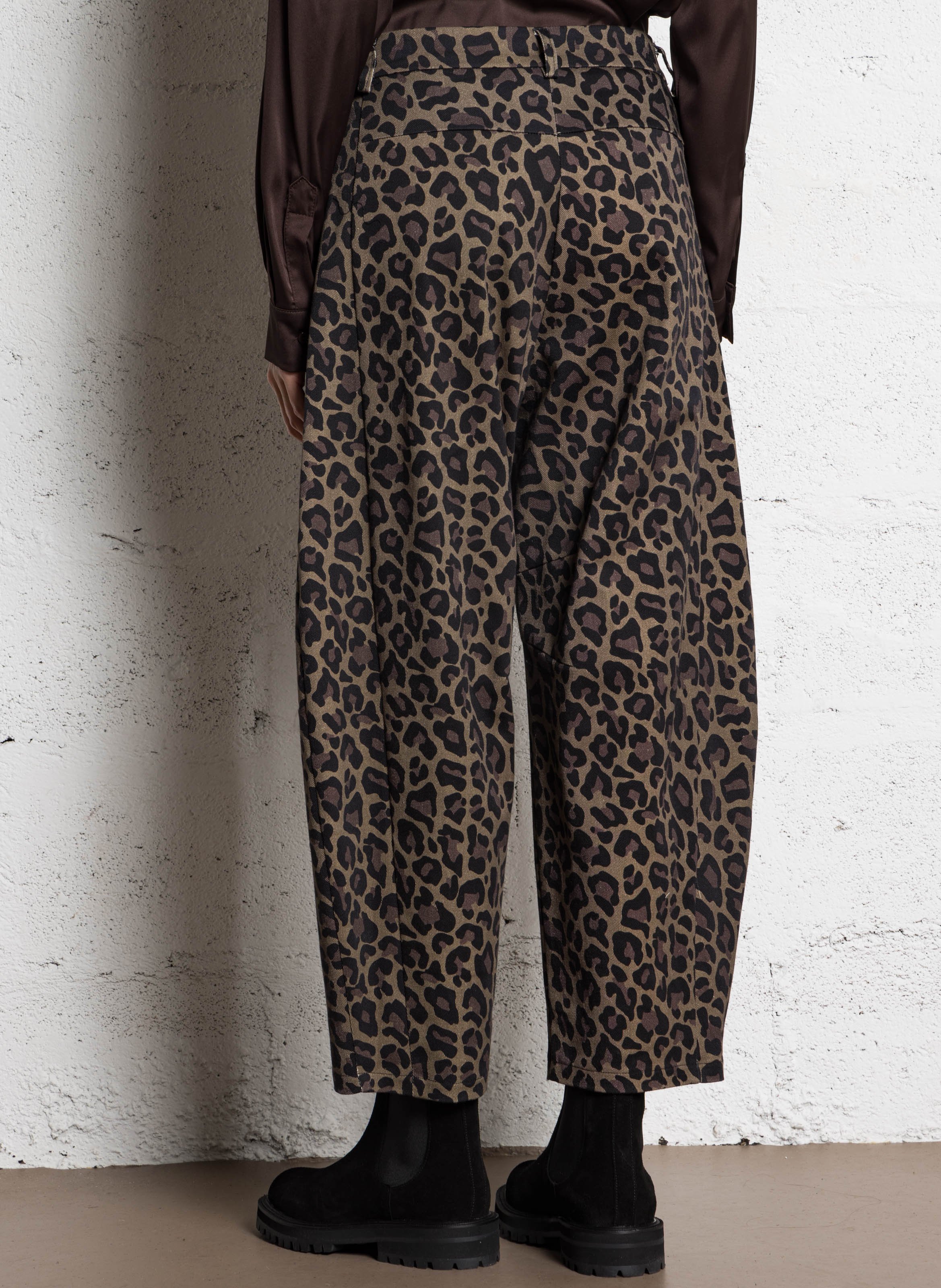 Jean droit léopard IMPERIAL Marron