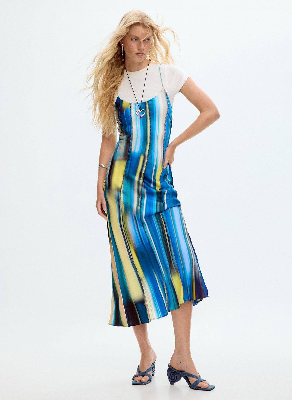 Robe fluide 2 en 1 imprimée  DESIGUAL Bleu