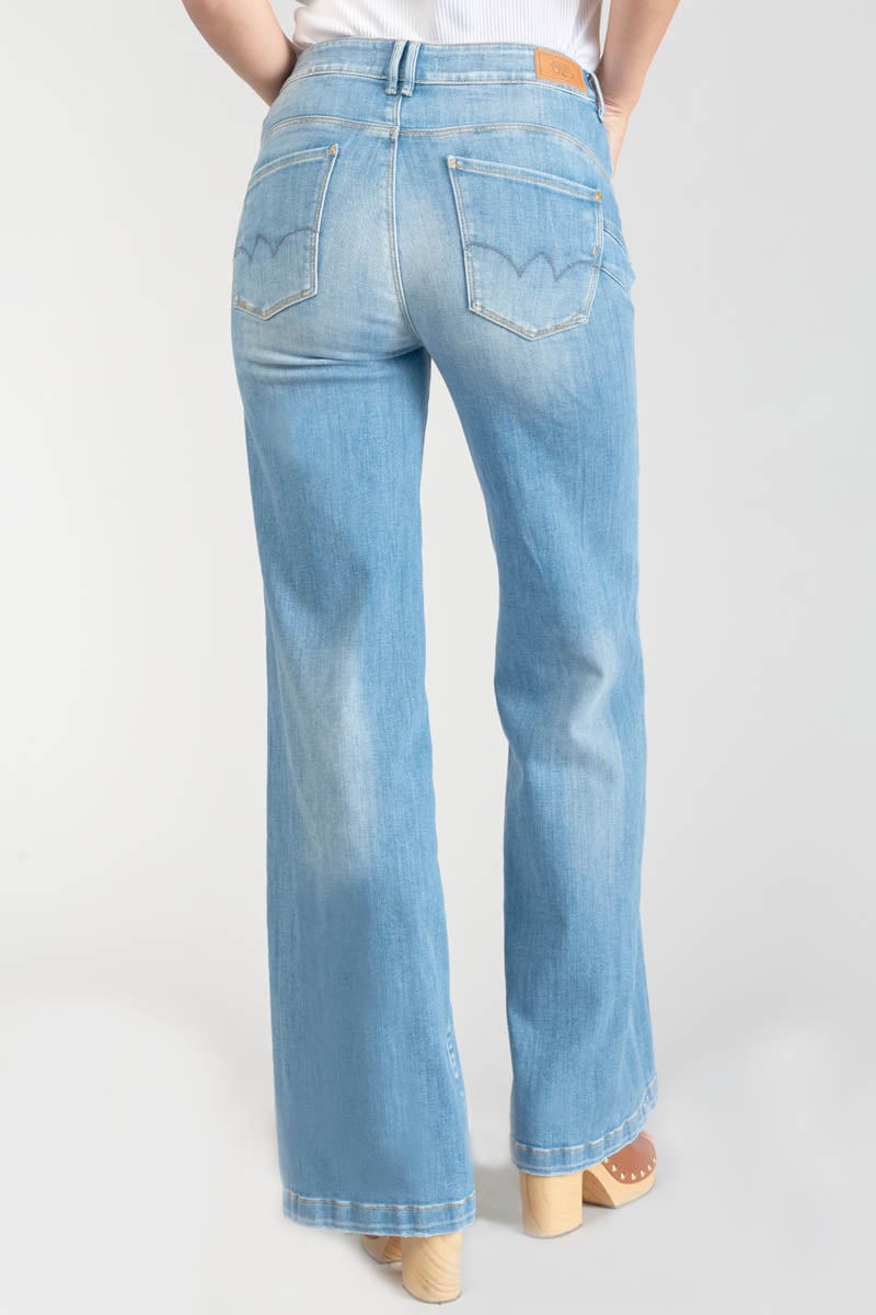 High waist flare jeans, 34 length LE TEMPS DES CERISES Blue
