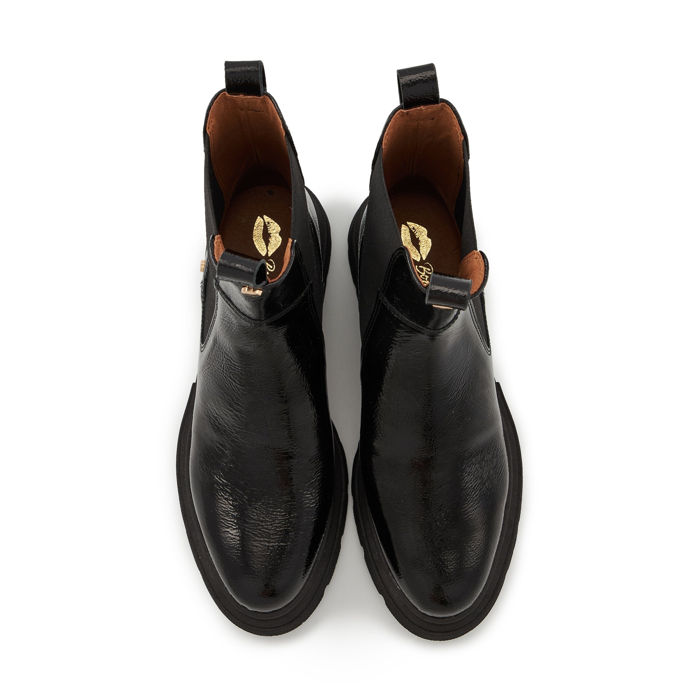 Shiny leather Patti BONS BAISERS PARIS Black