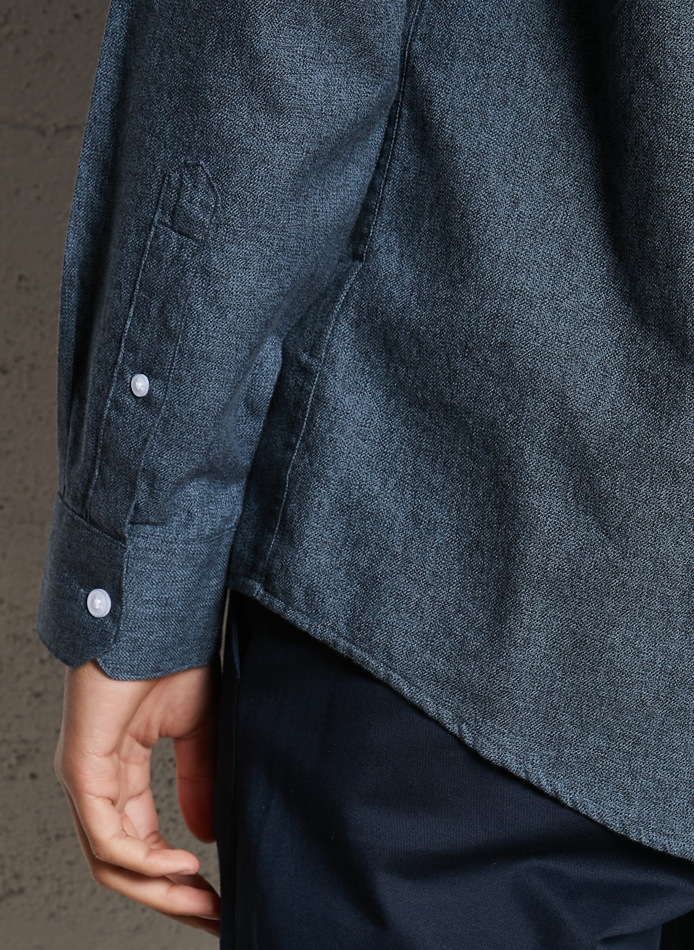 Chemise droite col classique en coton bio FARAH Bleu