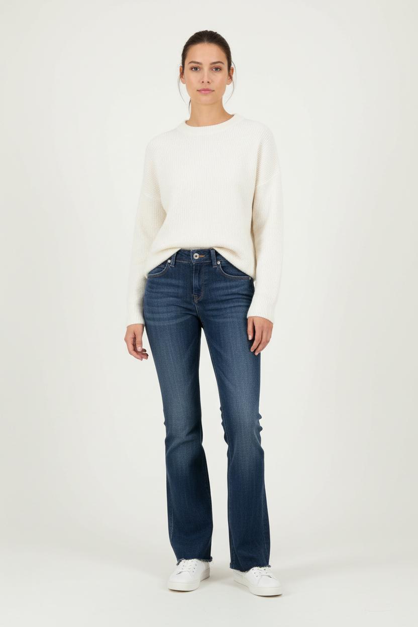 Cropped slim jeans with studs LEE - Seconde Main Blue