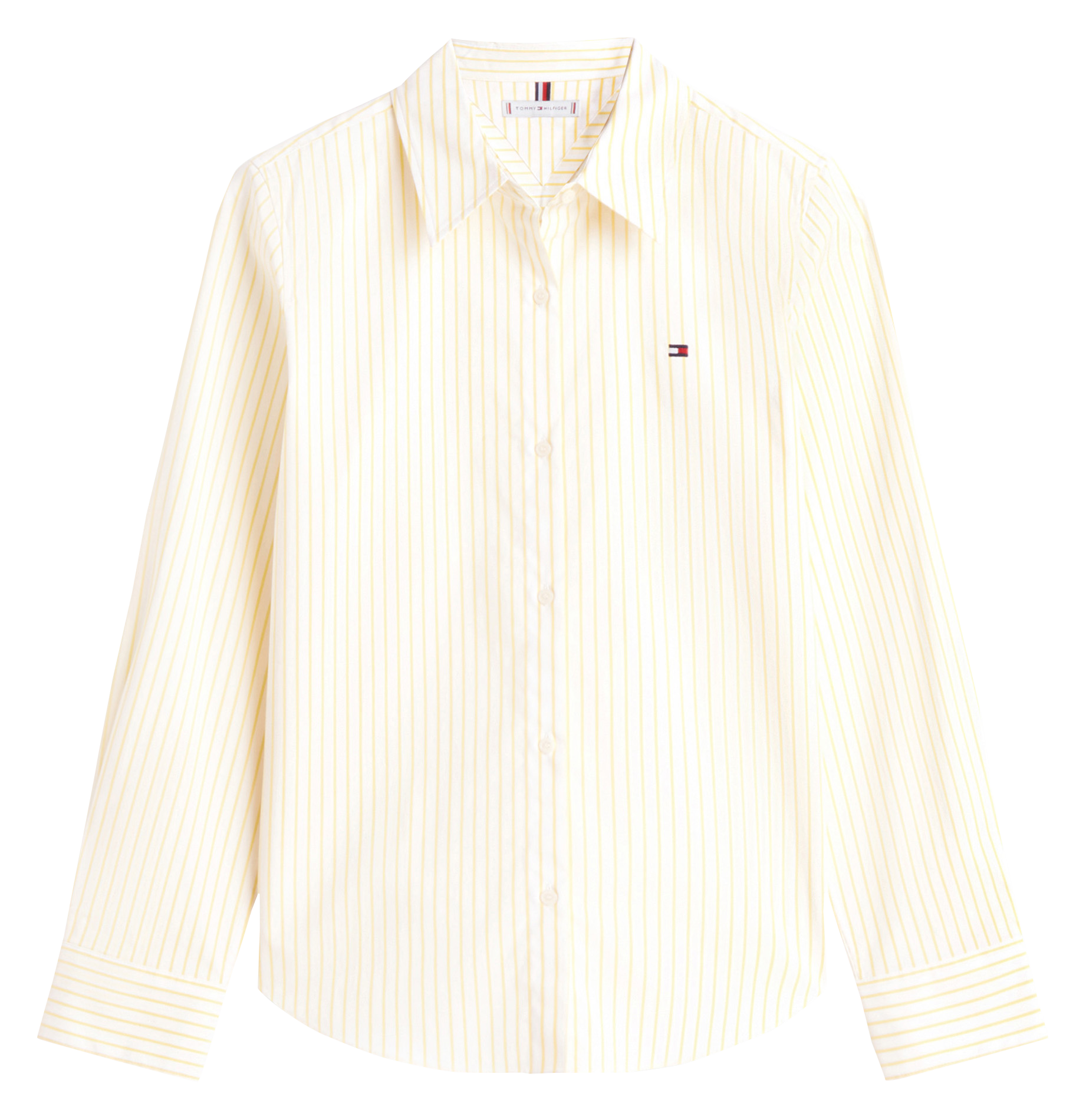 Chemise droite col classique en coton mélangé rayé TOMMY HILFIGER Jaune
