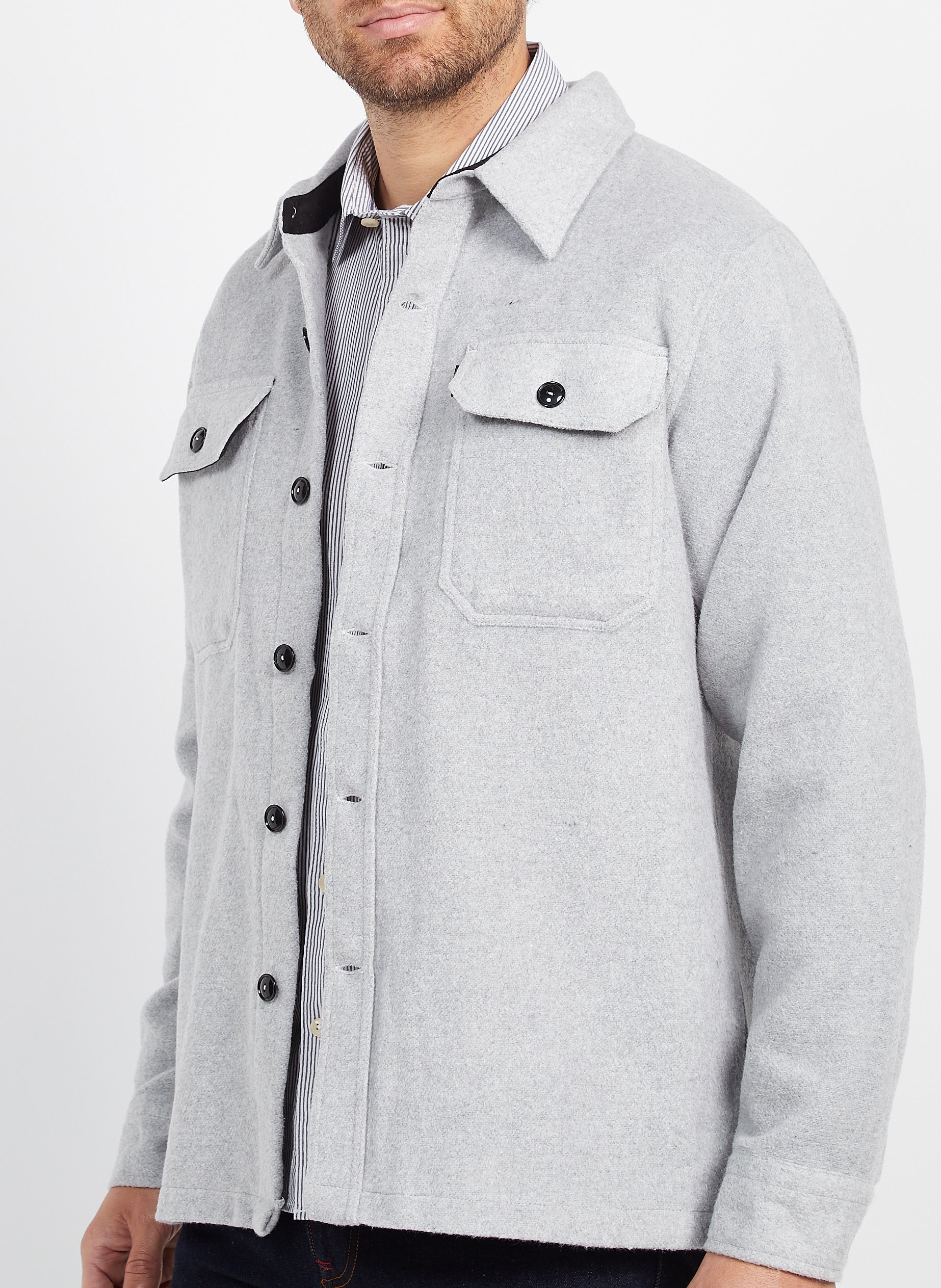 Surchemise col classique Gris