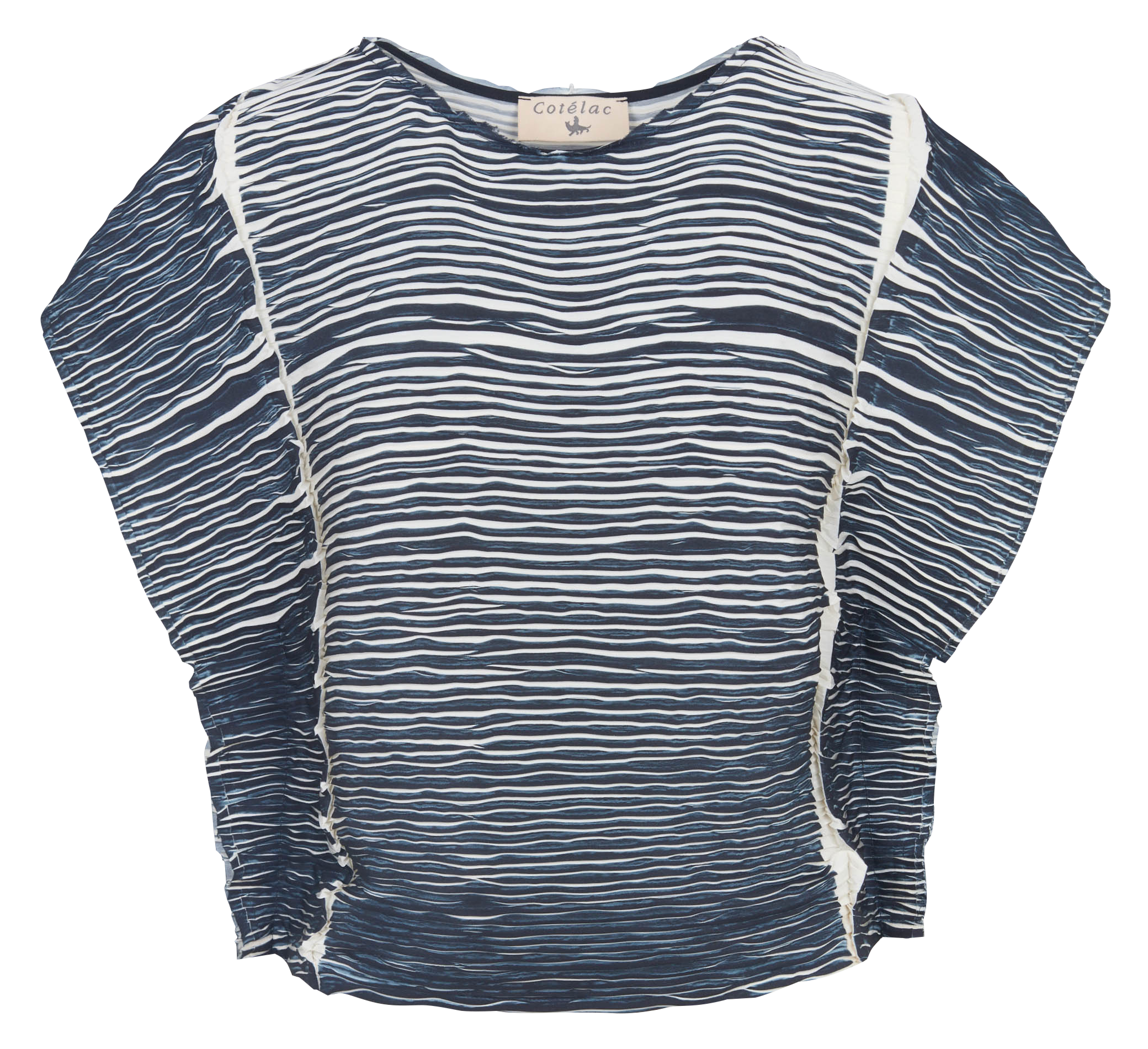 Oversize-Top mit Rundhalsausschnitt und Print COTELAC Schwarz