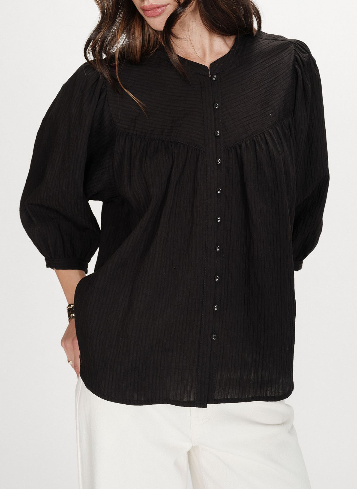 Blouse col rond  GRACE ET MILA Noir